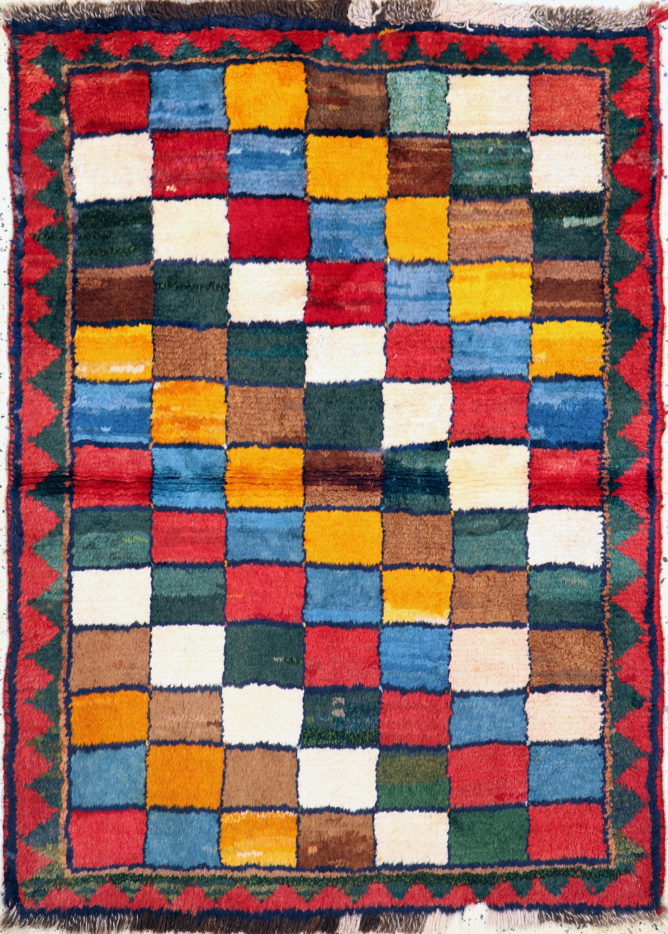 Gabbeh antik, Persien, um 1900, Wolle auf Wolle, ca. 140 x 104 cm, EHZ: 2, (Fransen leicht beschädigt)