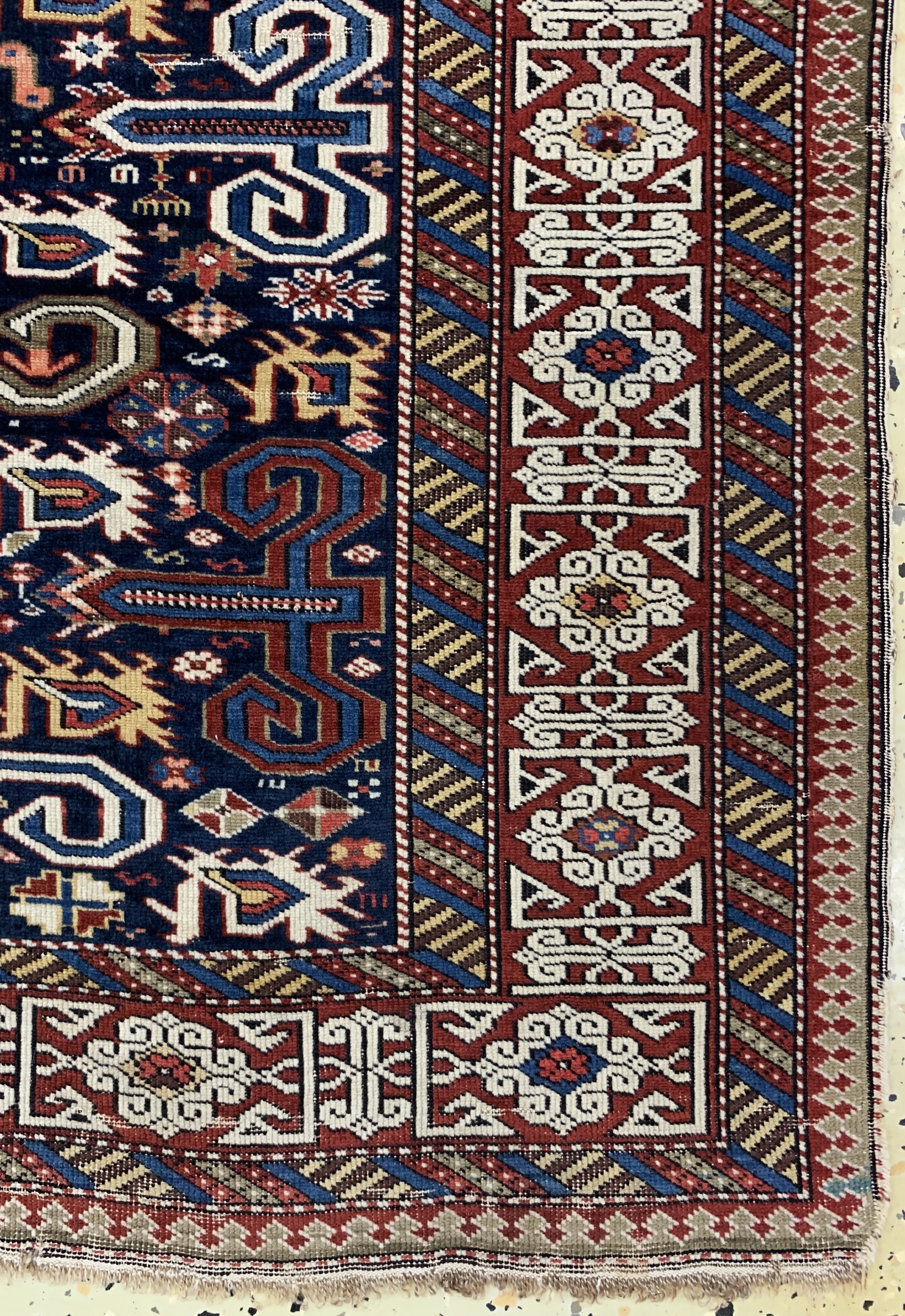 Detail a: Schirwan"Perpedil"antik, Kaukasus, 19.Jhd, Wolle auf Wolle, ca. 150 x 95 cm, EHZ: 3