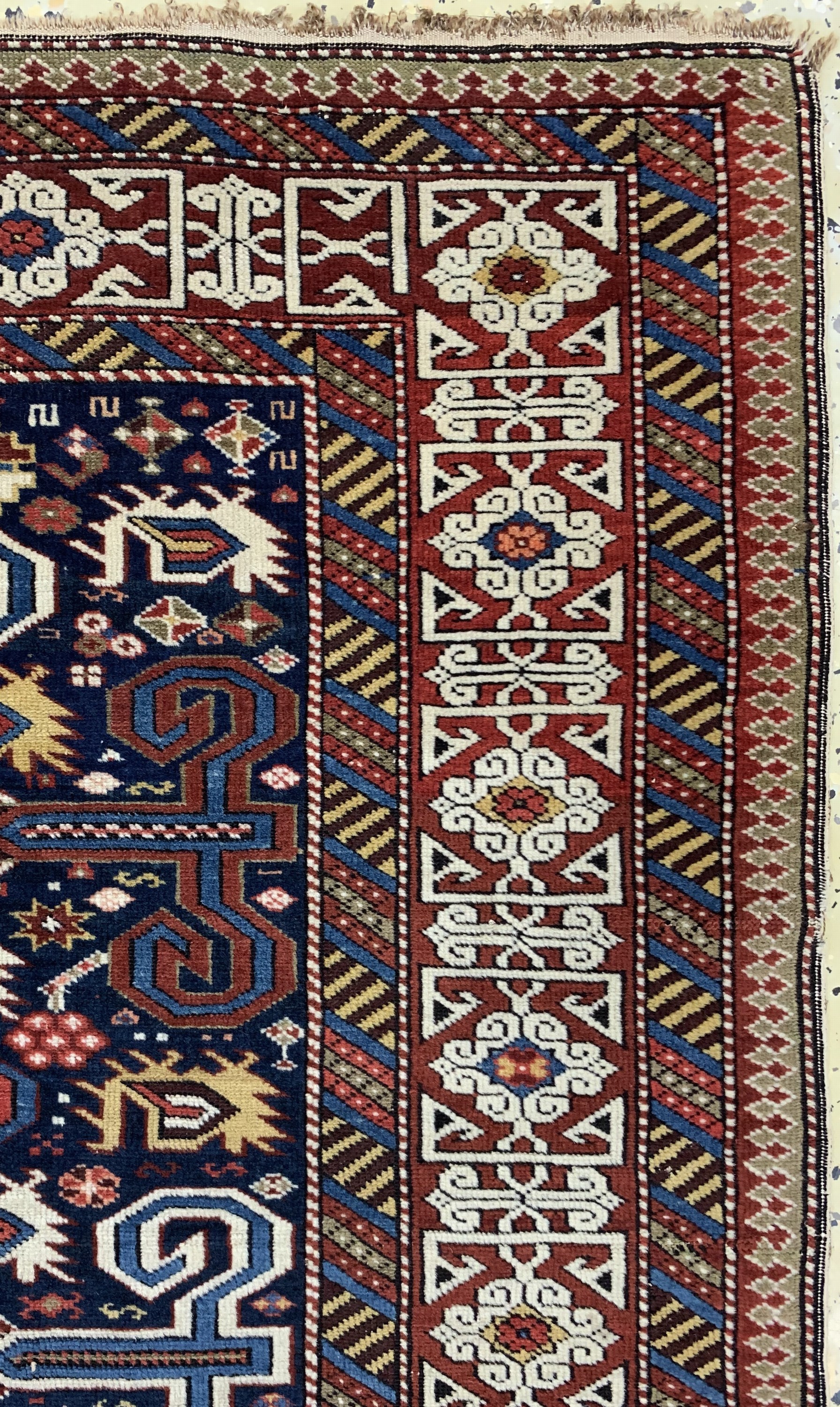 Detail e: Schirwan"Perpedil"antik, Kaukasus, 19.Jhd, Wolle auf Wolle, ca. 150 x 95 cm, EHZ: 3