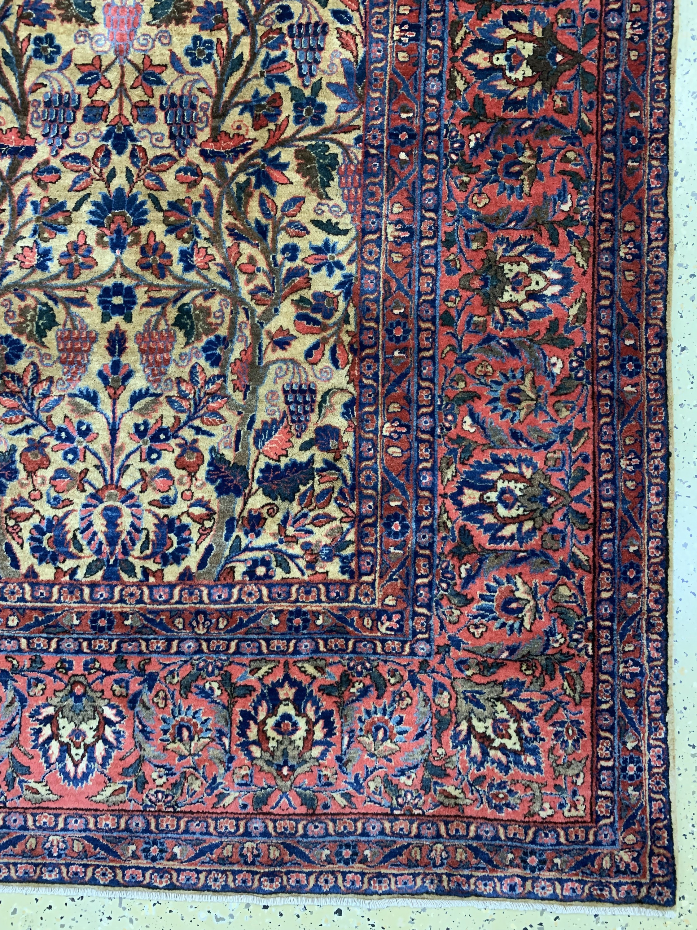 Detail a: Manchester Keschan antik, Persien, um 1900,Korkwolle auf Baumwolle, ca. 295 x 205 cm, fachkundig gereinigt, EHZ: 2