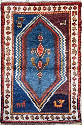 Image Gabbeh old, Persia, around 1950, wool on wool,approx. 153 x 102 cm, condition: 3. Rugs, ...