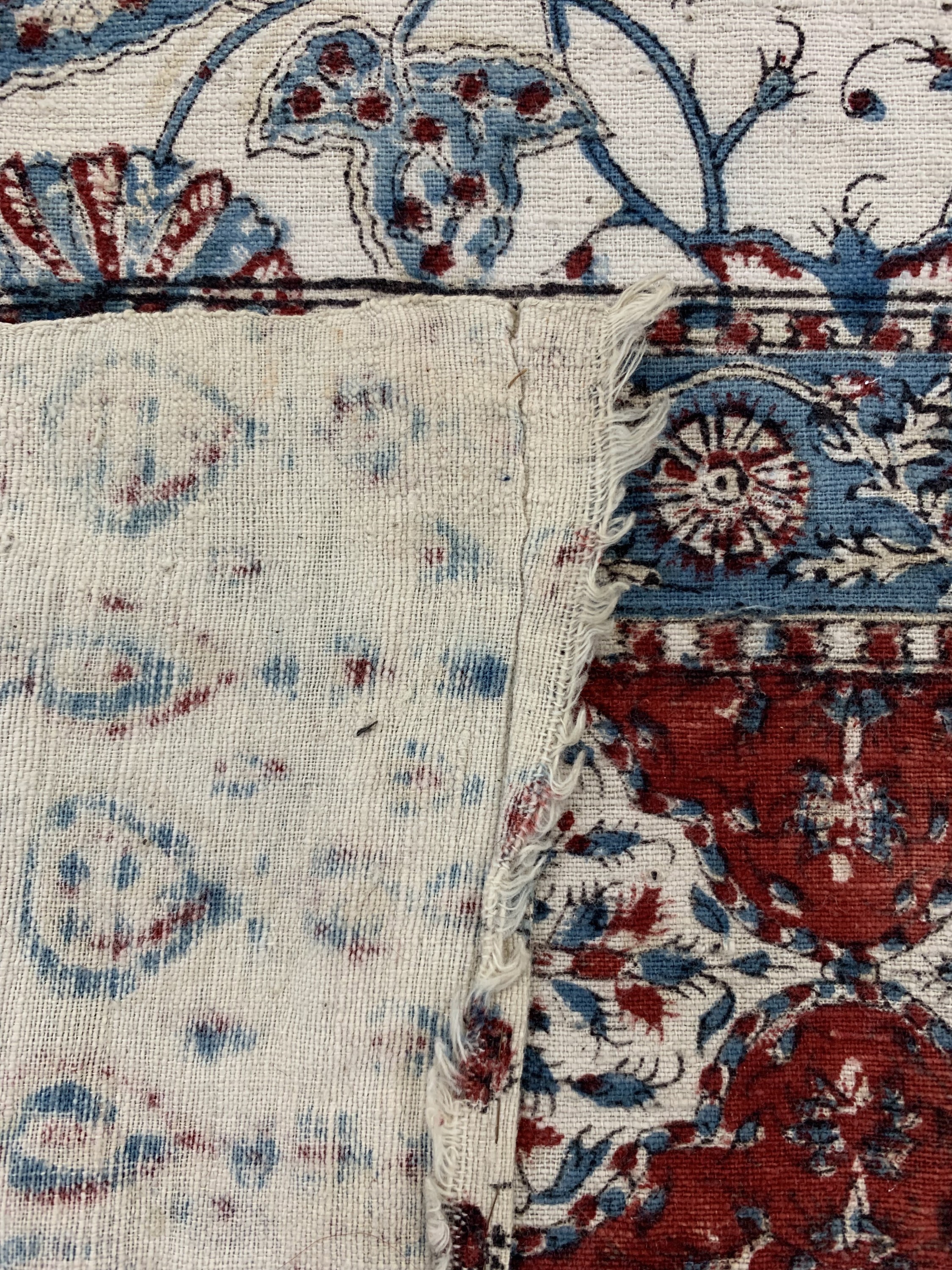 Detail g: Esfahan Ghalamkar, signiert, Persien, Anfang 20.Jhd, Baumwoll-Malerei, ca. 280 x 130cm, Reinigungsbedürftig, EHZ: 2
