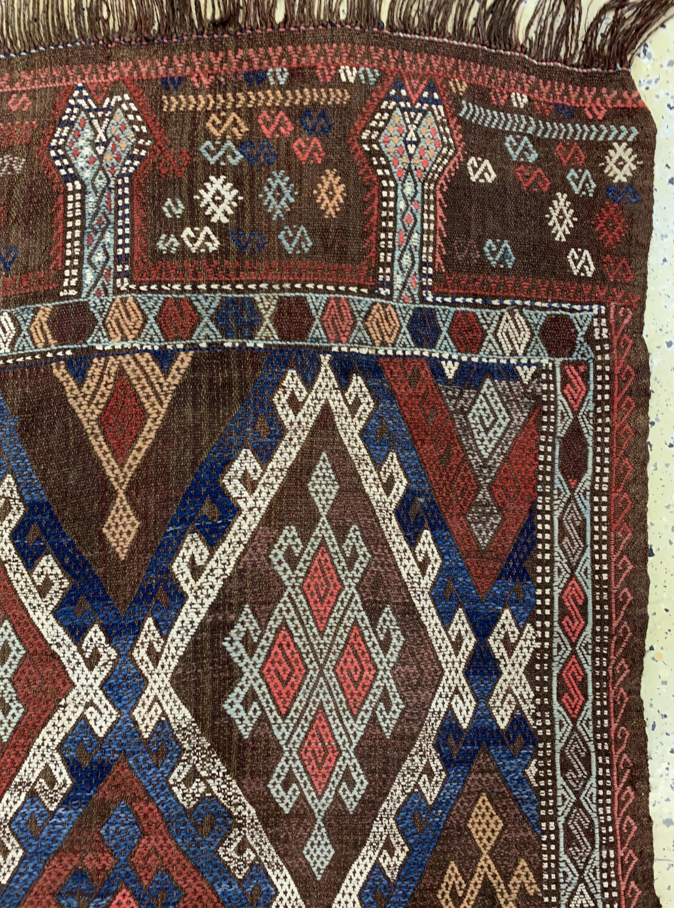 Detail d: Obruk Zili Kelim, Türkei, Anfang 20.Jhd, Wolle auf Wolle, ca. 150 x 120 cm, EHZ: 2