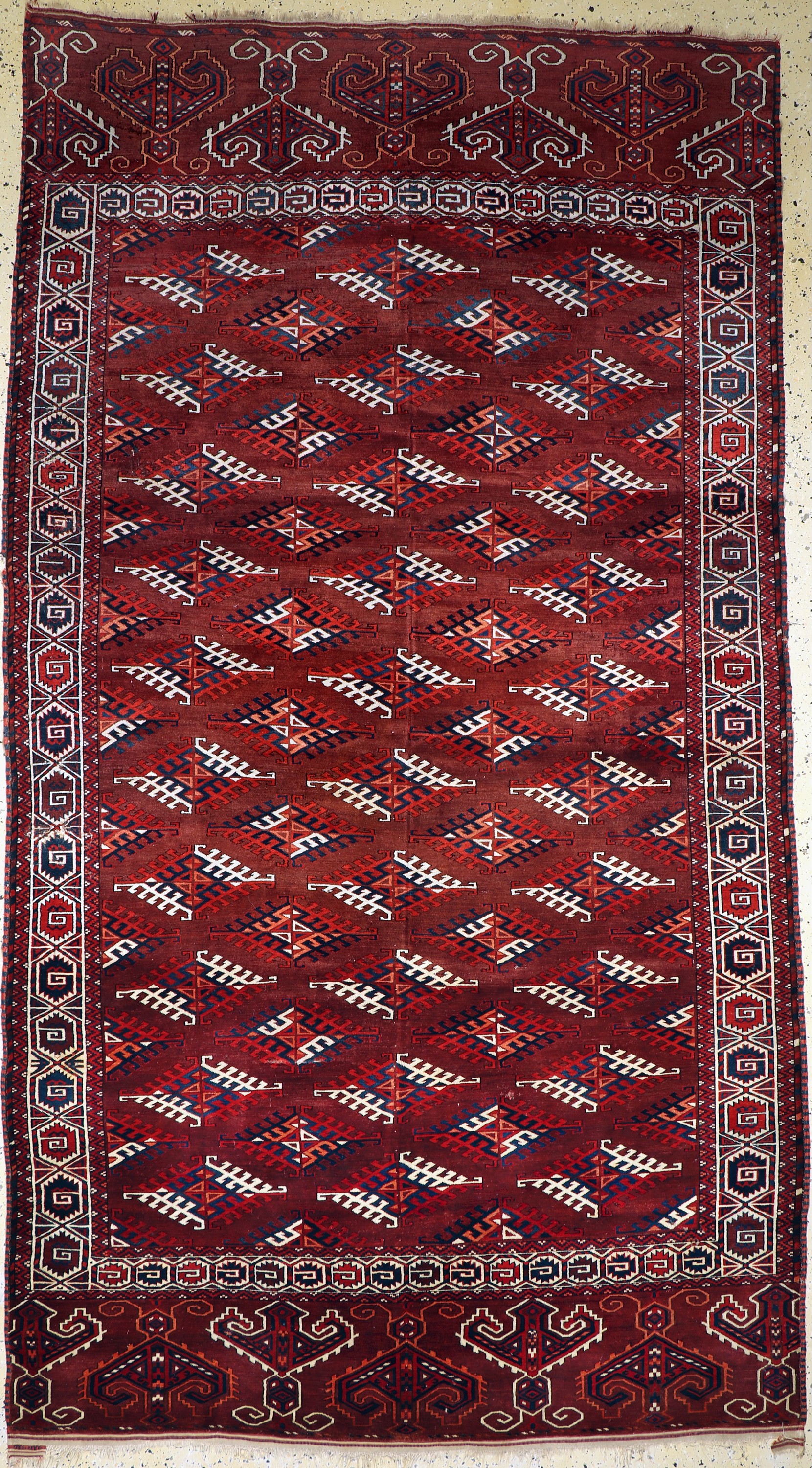 Yomud Hauptteppich antik, Turkmenistan, 19.Jhd, Wolle auf Wolle, ca. 333 x 190 cm, EHZ: 4