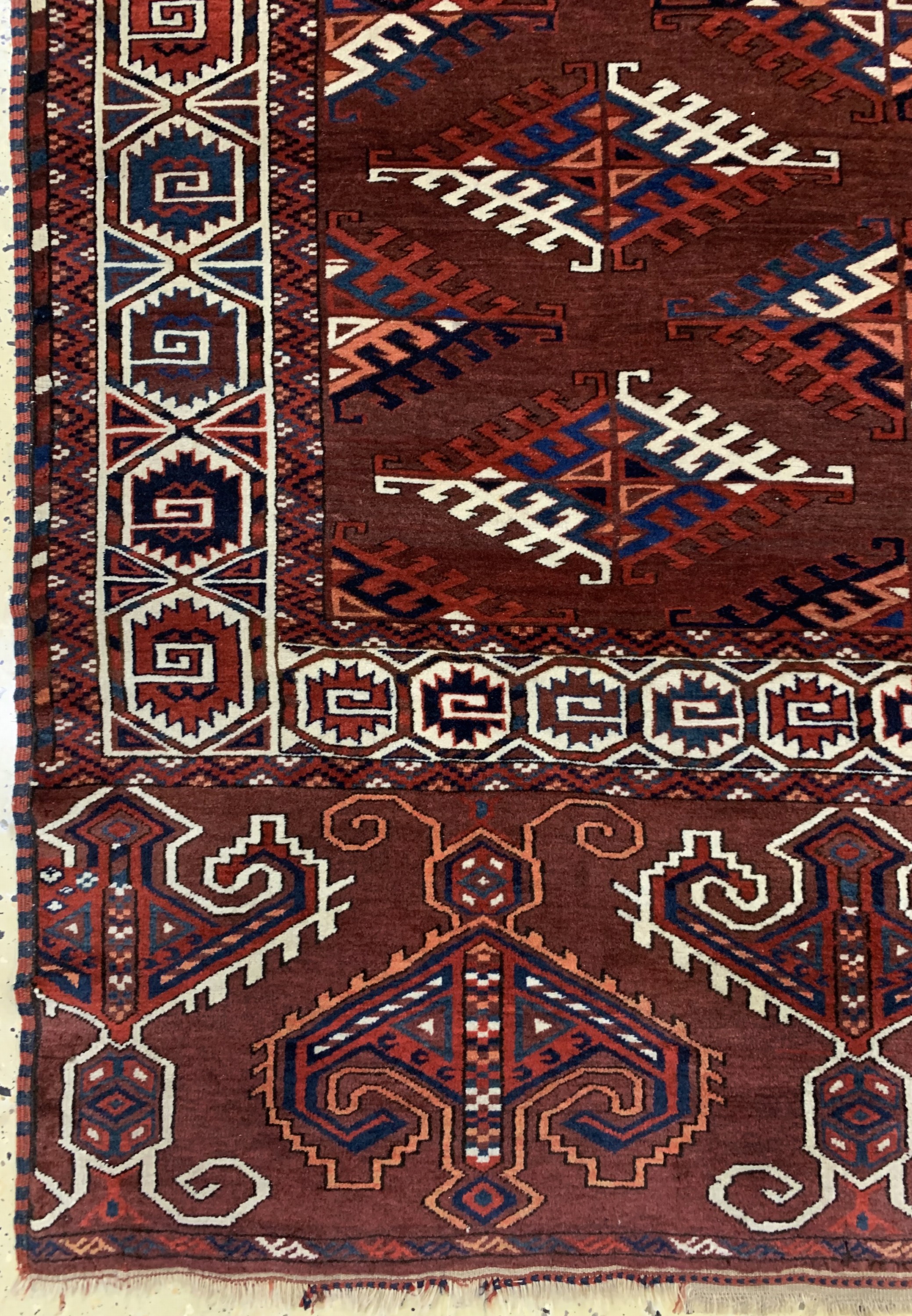 Detail c: Yomud Hauptteppich antik, Turkmenistan, 19.Jhd, Wolle auf Wolle, ca. 333 x 190 cm, EHZ: 4