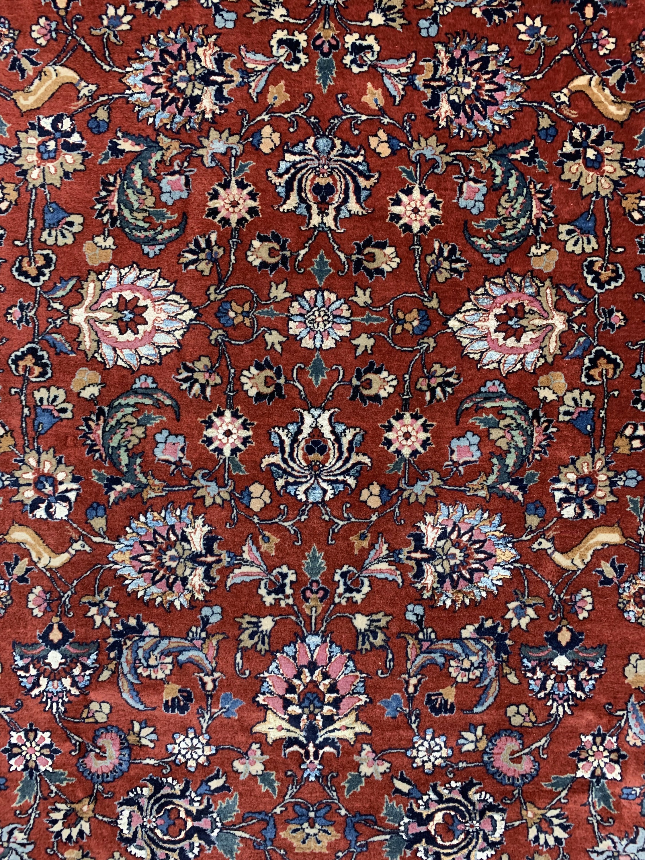 Detail c: Teheran mit Seide, Persien, Anfang 20.Jhd, Wolle mit Seide, ca. 344 x 240 cm, EHZ: 2, gereinigt