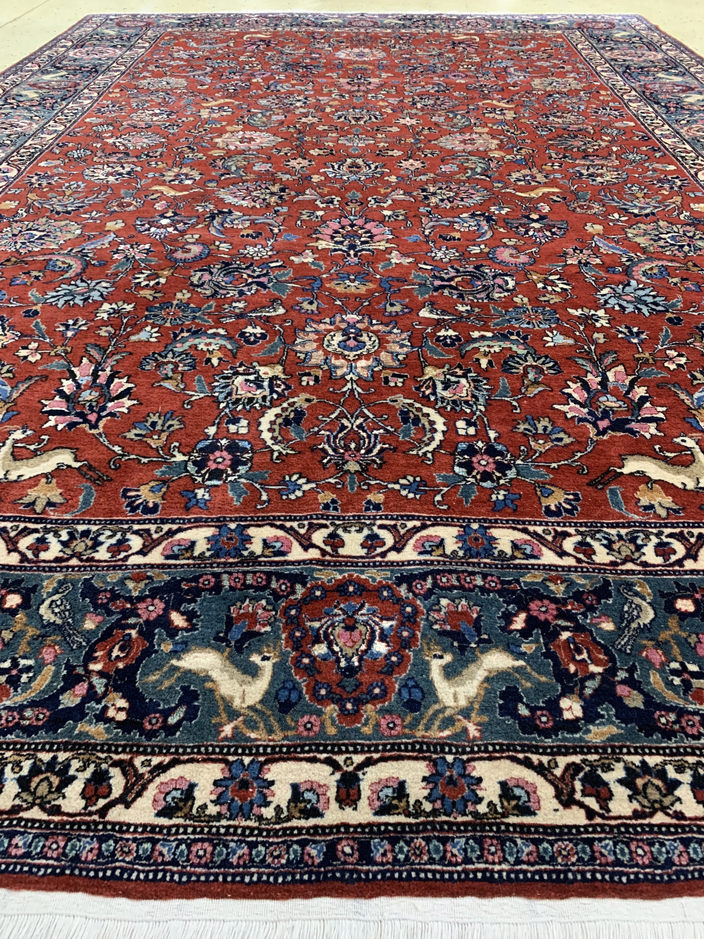 Detail f: Teheran mit Seide, Persien, Anfang 20.Jhd, Wolle mit Seide, ca. 344 x 240 cm, EHZ: 2, gereinigt