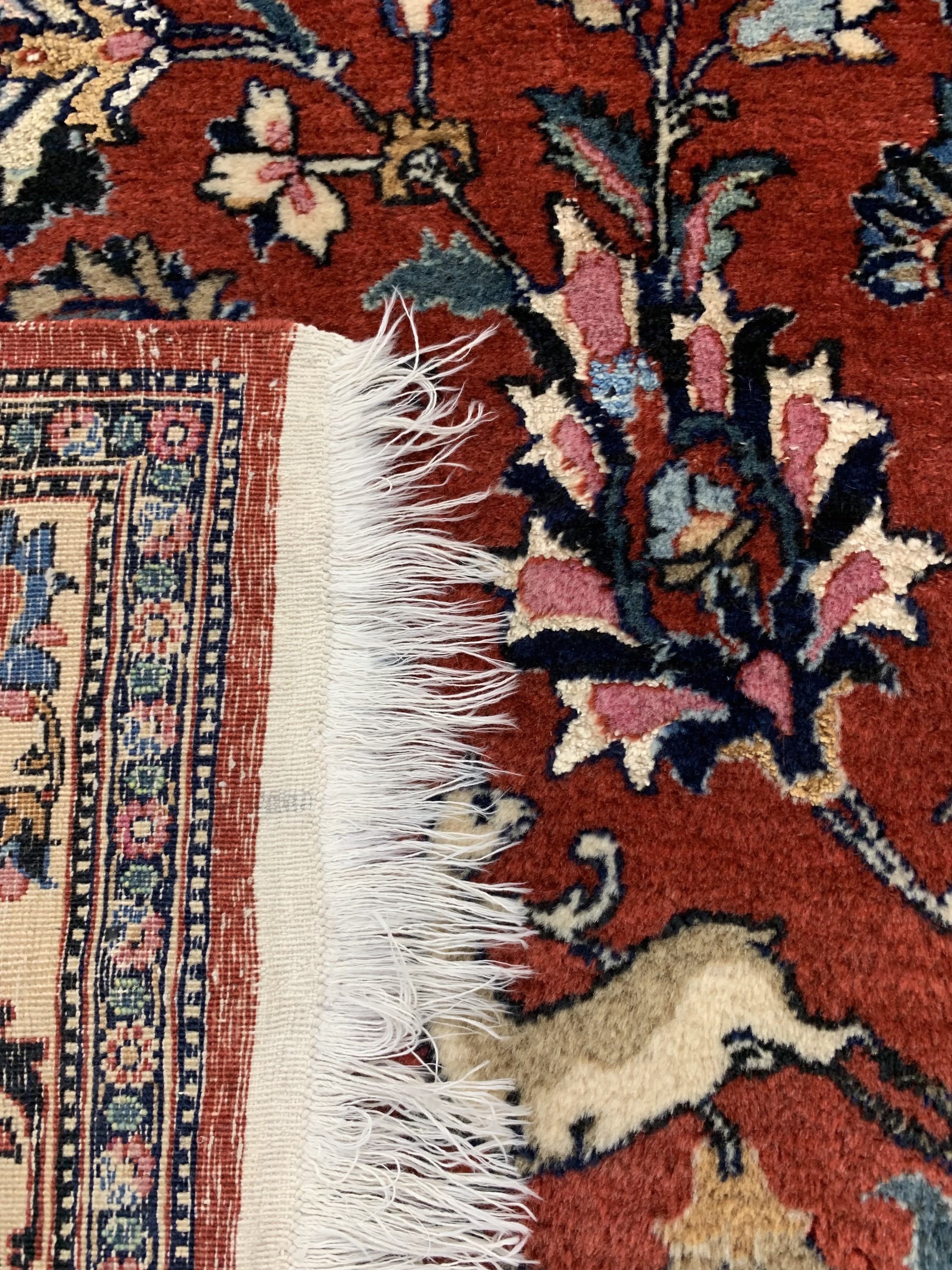 Detail g: Teheran mit Seide, Persien, Anfang 20.Jhd, Wolle mit Seide, ca. 344 x 240 cm, EHZ: 2, gereinigt