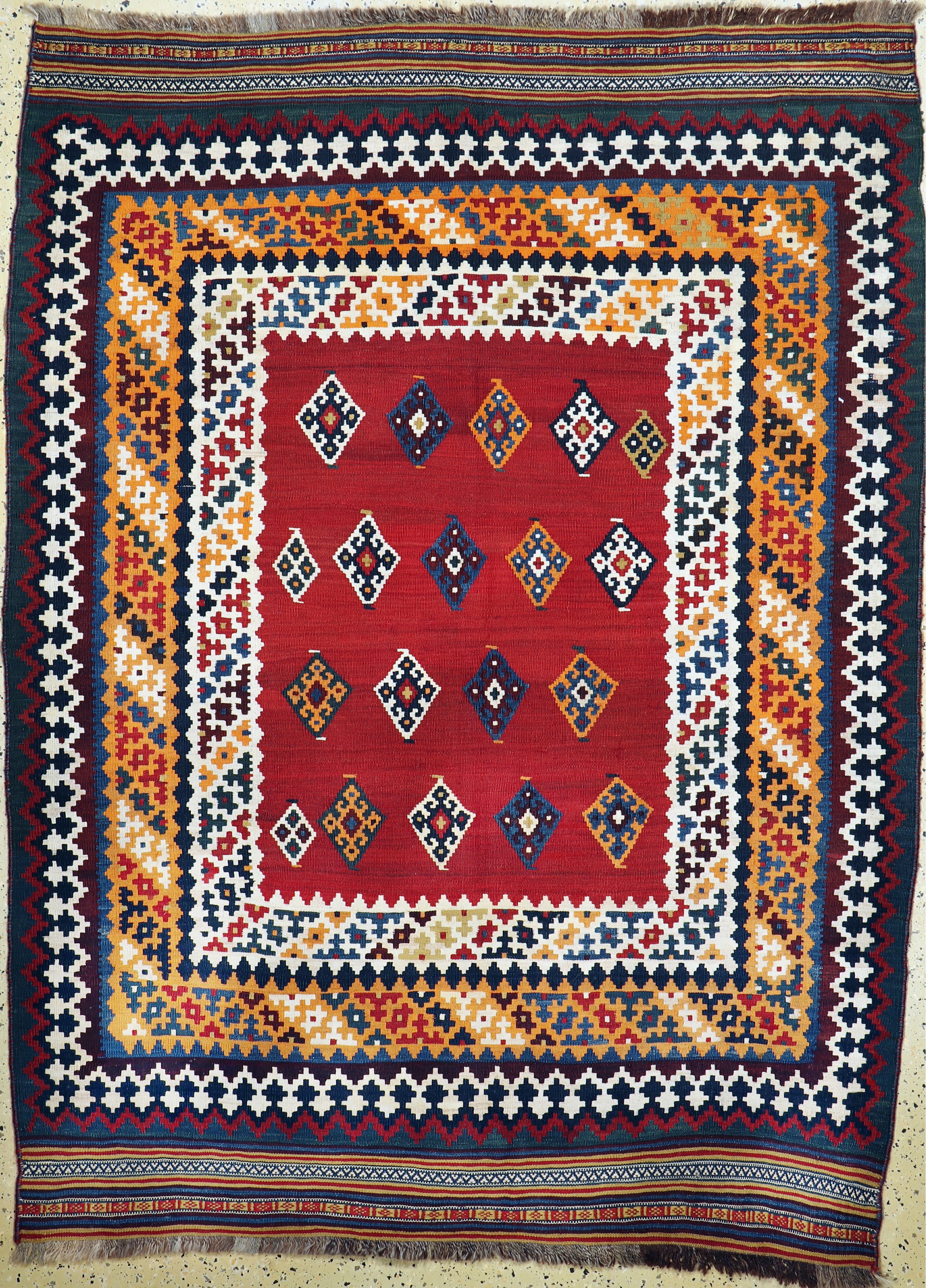 Ghaschgai Kelim, Persien, Anfang 20.Jhd, Wolle auf Wolle, ca. 218 x 164 cm, EHZ: 2