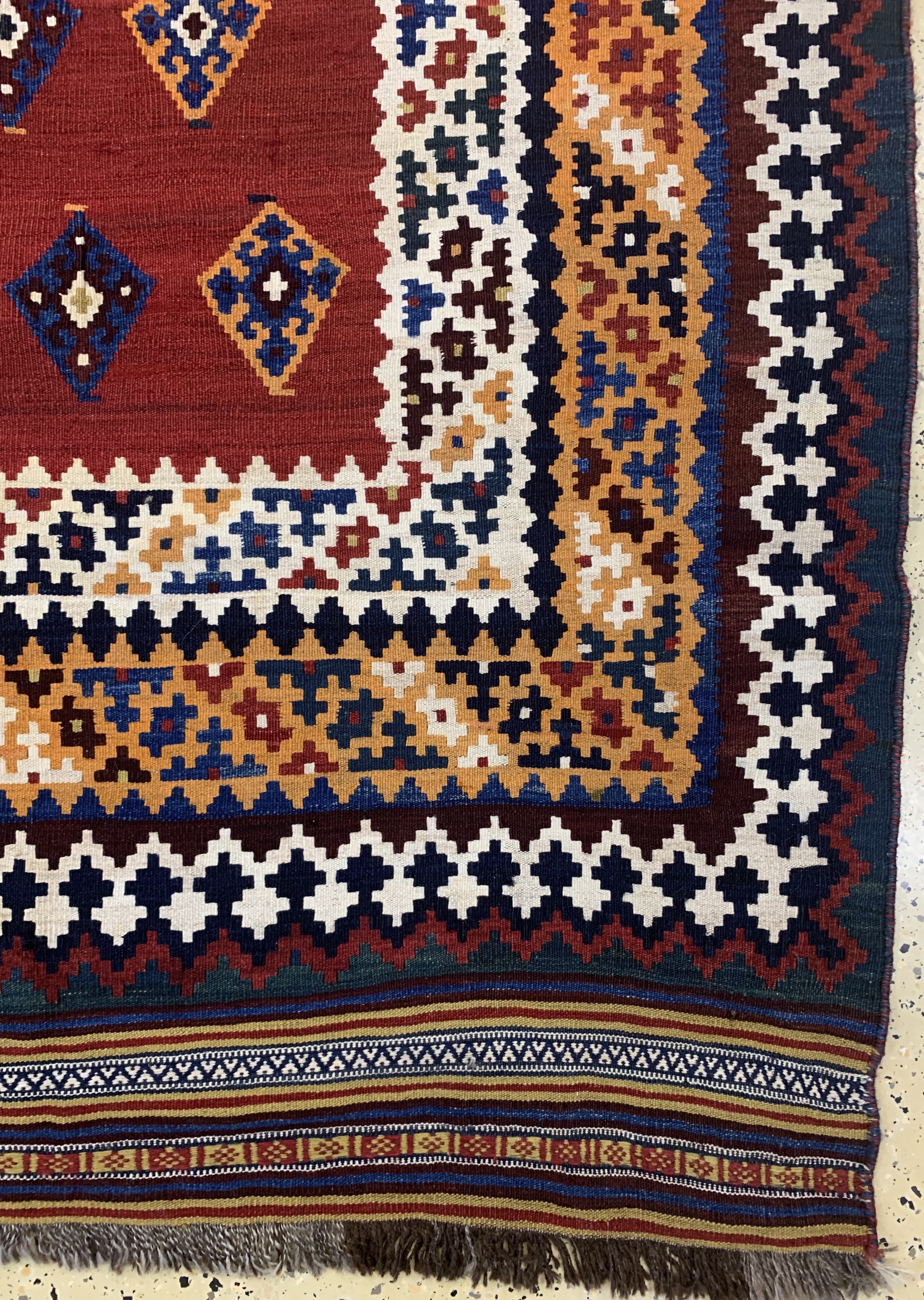 Detail a: Ghaschgai Kelim, Persien, Anfang 20.Jhd, Wolle auf Wolle, ca. 218 x 164 cm, EHZ: 2