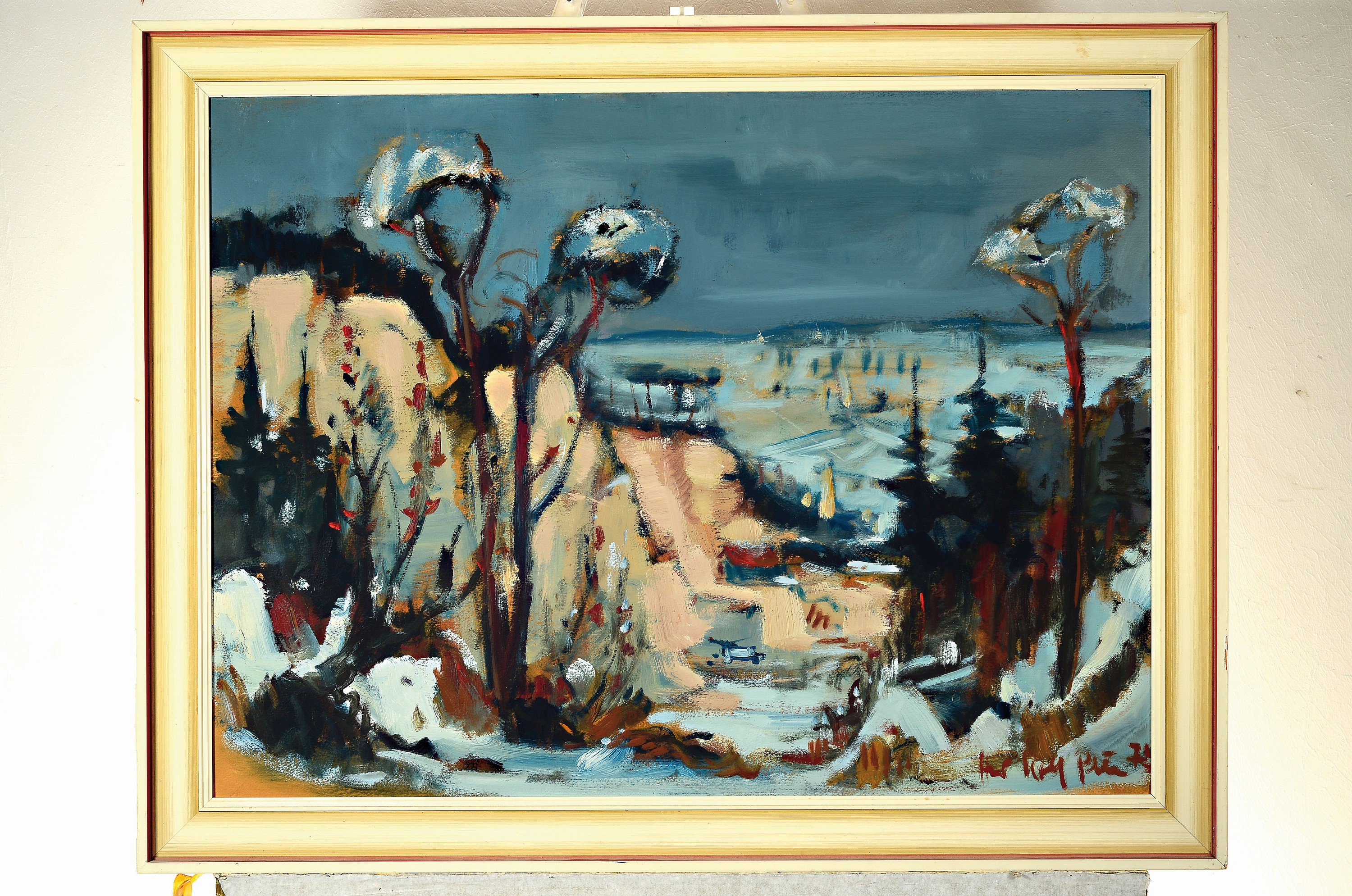 Detail k: Hans Rolf Peter, 1926-2020 Neustadt Weinstr.,"Haardter Steinbruch in der Pfalz" so auf orig. Etikett bezeichnet, rechts unten signiert und ...