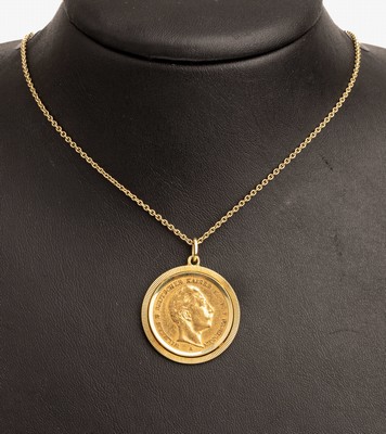 Image 26793323 - 14 kt gold pendant with Gold coin