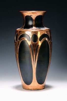 Image Balustervase mit Kupferauflage, Carl Goldberg, Haida, um 1900, Jugendstil, ...