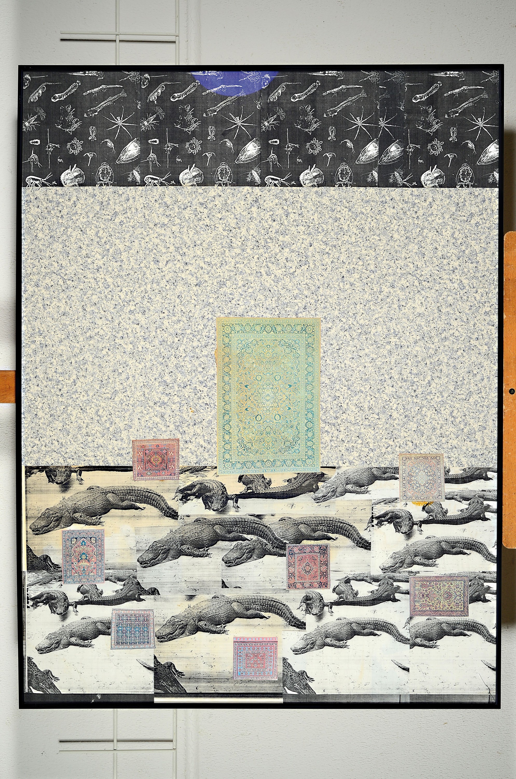 Detail m: Margret Eicher, geb. 1955, lebt und arbeitet in Berlin, Die islamische Revolution geht weiter, Copy Collage von 1988, Triptychon, je ca. 99x74cm, ...