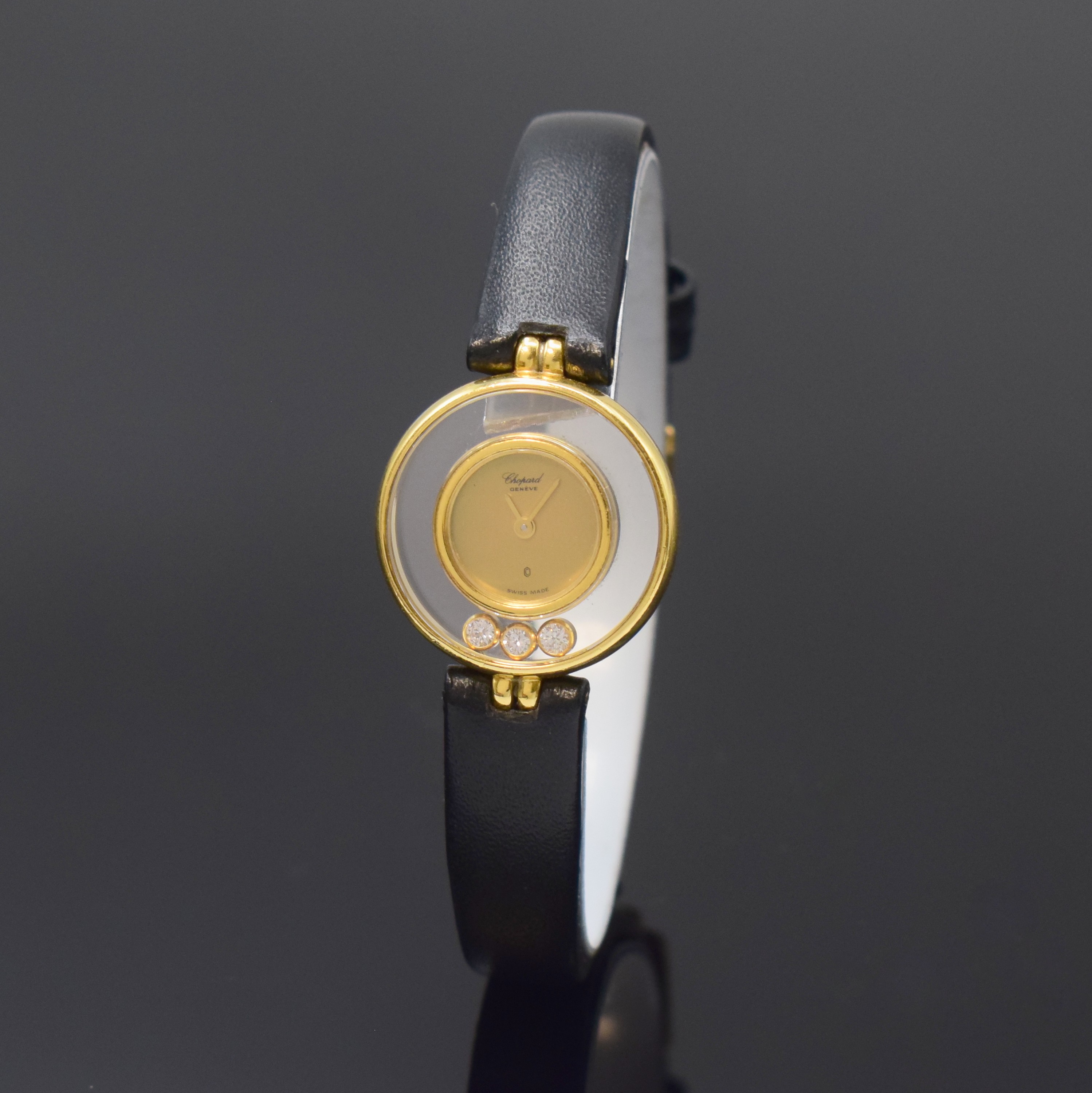 CHOPARD Happy Diamonds Damenarmbanduhr in GG 750/000 Referenz 4049, Schweiz verk. lt. beil. Garantie-Urkunde 01/1989, quarz, gedr. Geh., um zentrales ...
