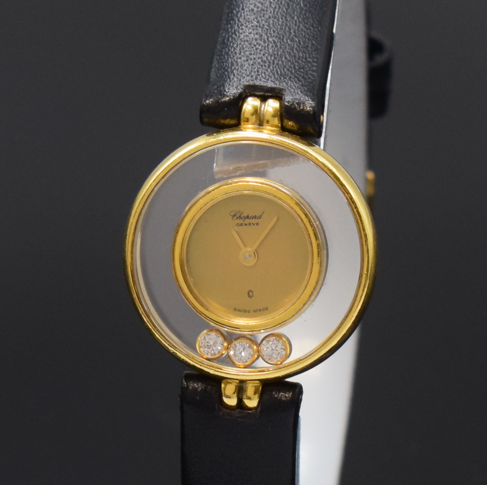 Detail a: CHOPARD Happy Diamonds Damenarmbanduhr in GG 750/000 Referenz 4049, Schweiz verk. lt. beil. Garantie-Urkunde 01/1989, quarz, gedr. Geh., um zentrales ...