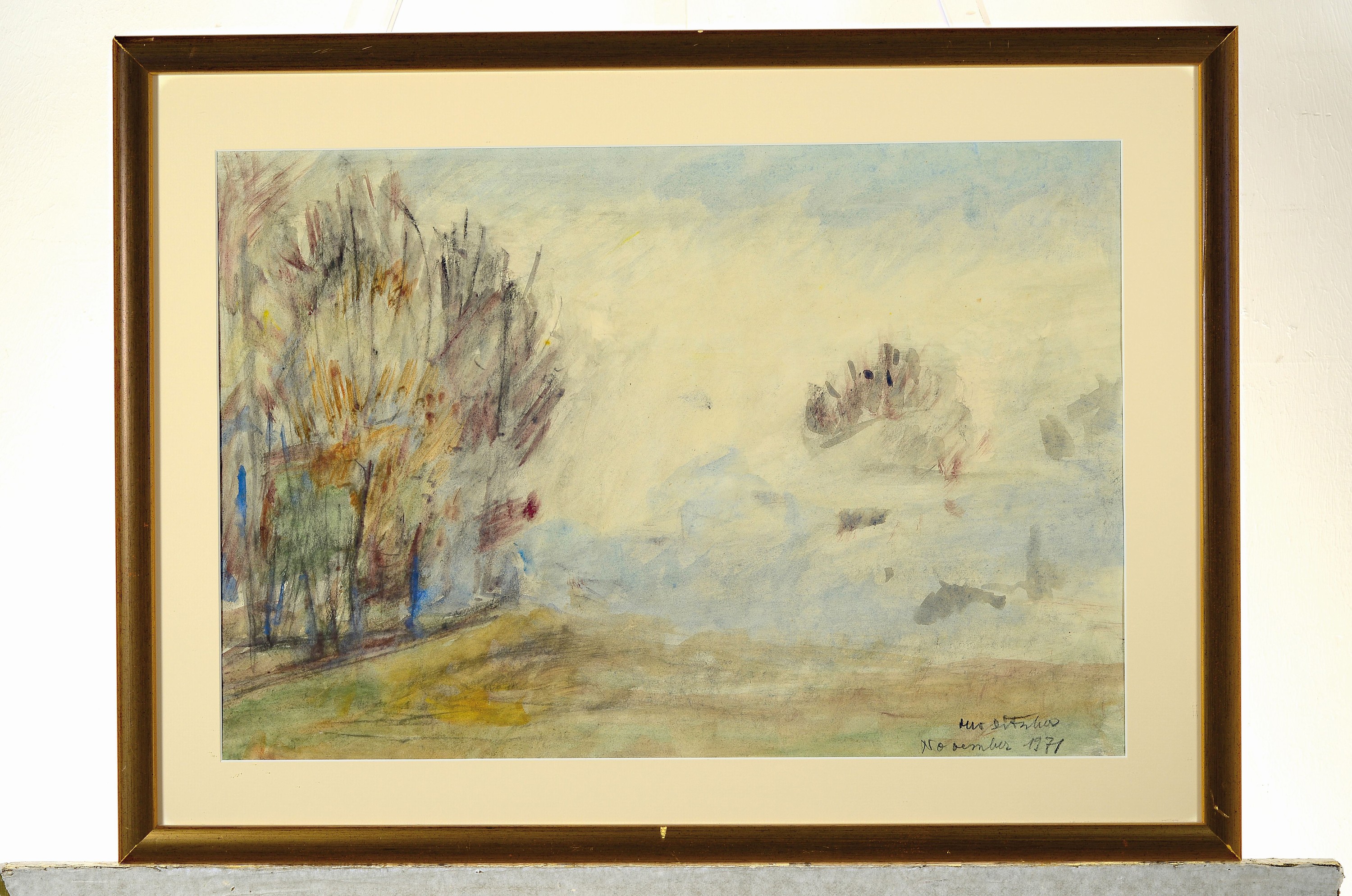 Otto Ditscher, 1904-1987 Neuhofen, Winterliche Landschaft, Aquarell auf Papier, handsign. und dat. November 1971, ca. 36x53 cm, PP, u.Gl., R. ca. ...