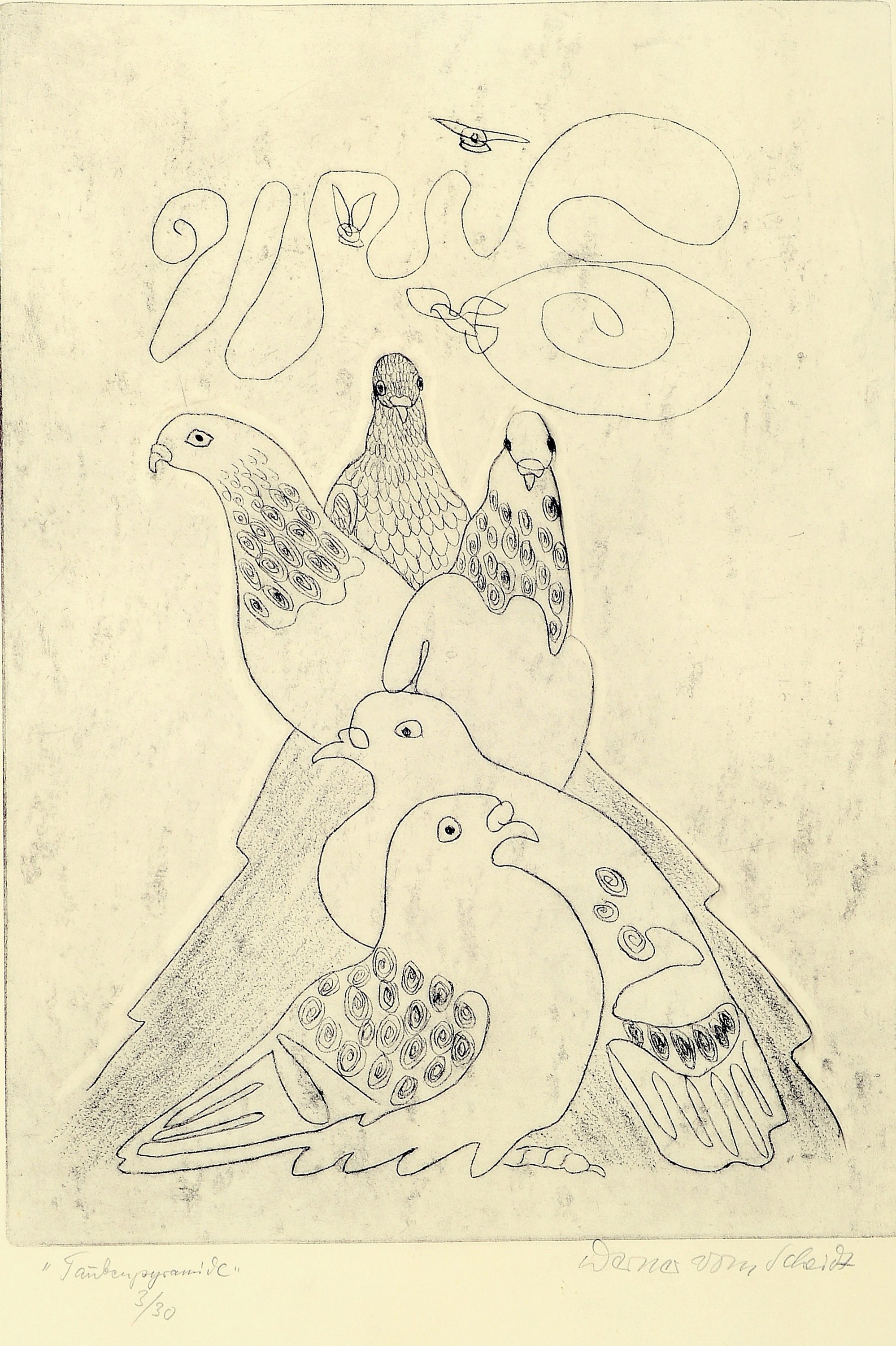 Detail b: Werner vom Scheidt, 1894 Großblittersdorf-1984 Bad Bergzabern, 2 Holzschnitte und eine Radierung: "Herbstgedicht, Holzschnitt, sign. und ...