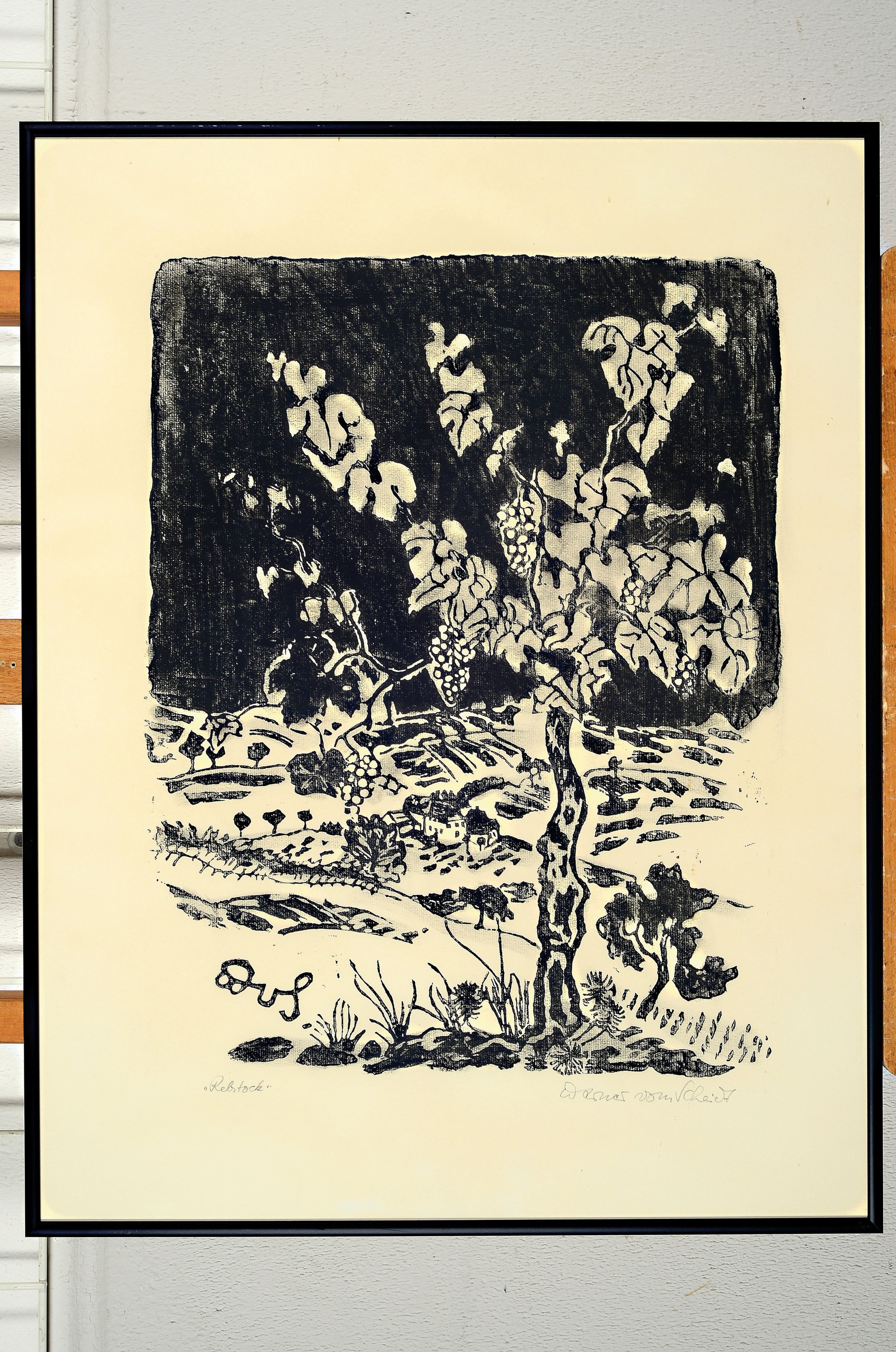 Detail l: Werner vom Scheidt, 1894 Großblittersdorf-1984 Bad Bergzabern, 2 Holzschnitte und eine Radierung: "Herbstgedicht, Holzschnitt, sign. und ...