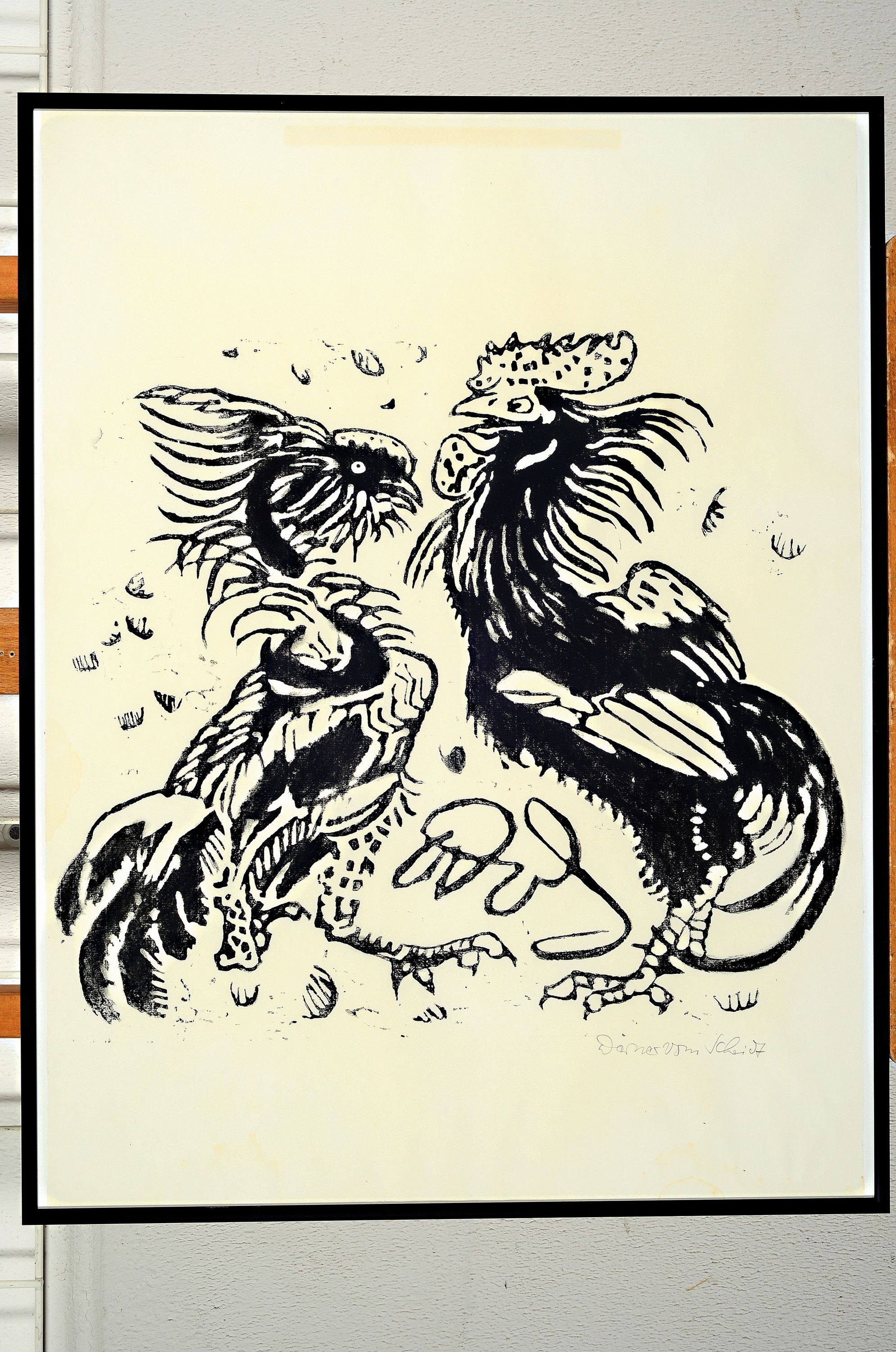 Detail m: Werner vom Scheidt, 1894 Großblittersdorf-1984 Bad Bergzabern, 3 Holzschnitte: "Wildtaube", sign. und betitelt, ca. 27x31cm, u.Gl., zwei ...