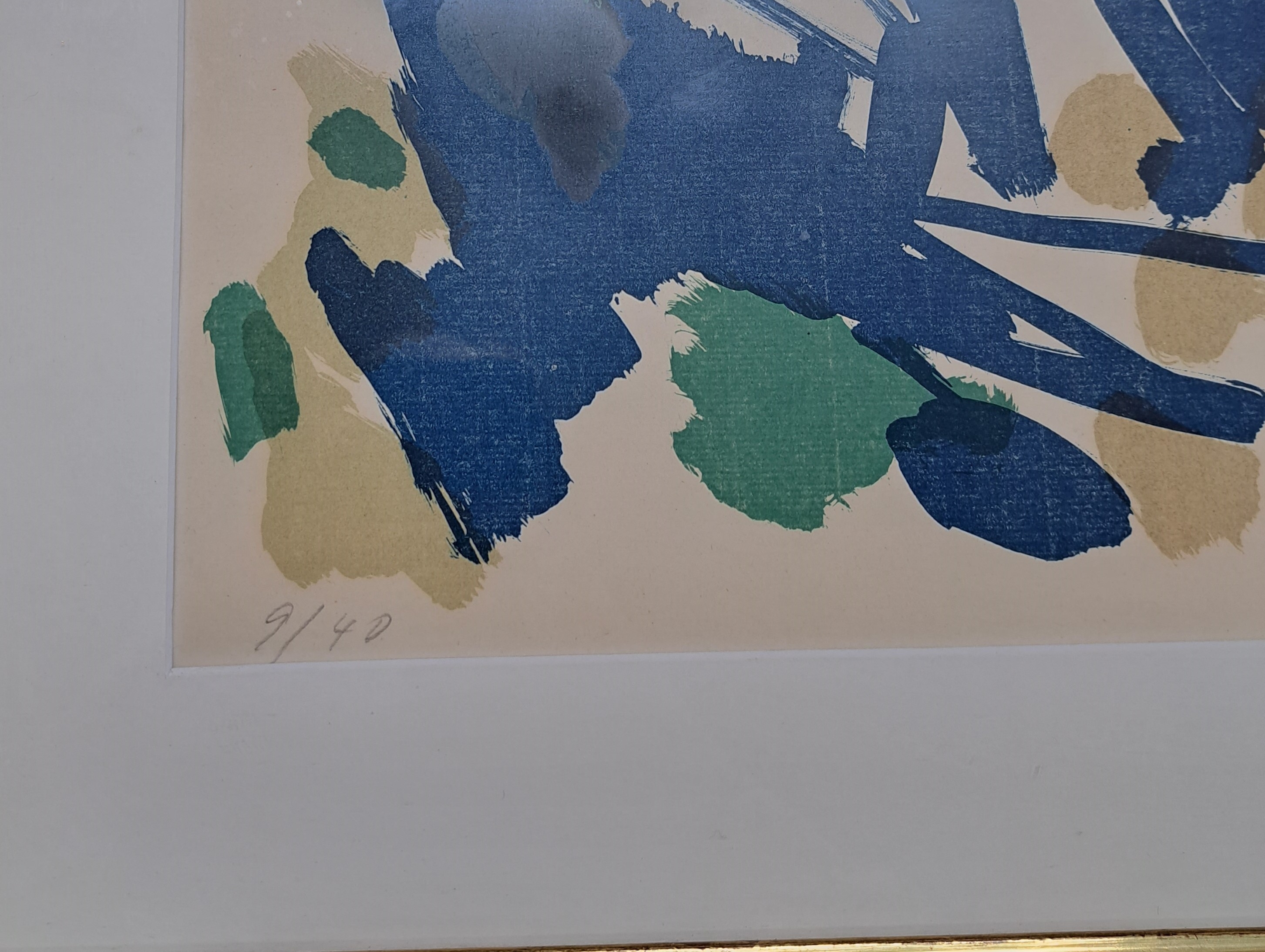 Detail b: Ernst Wilhelm Nay, 1902-1968, Algraphie 1953-2, Farblithographie, handsigniert und dat. 53, num. 9/40, ca. 48x61cm, PP, u.Gl., R. ca. 6+4x76cm