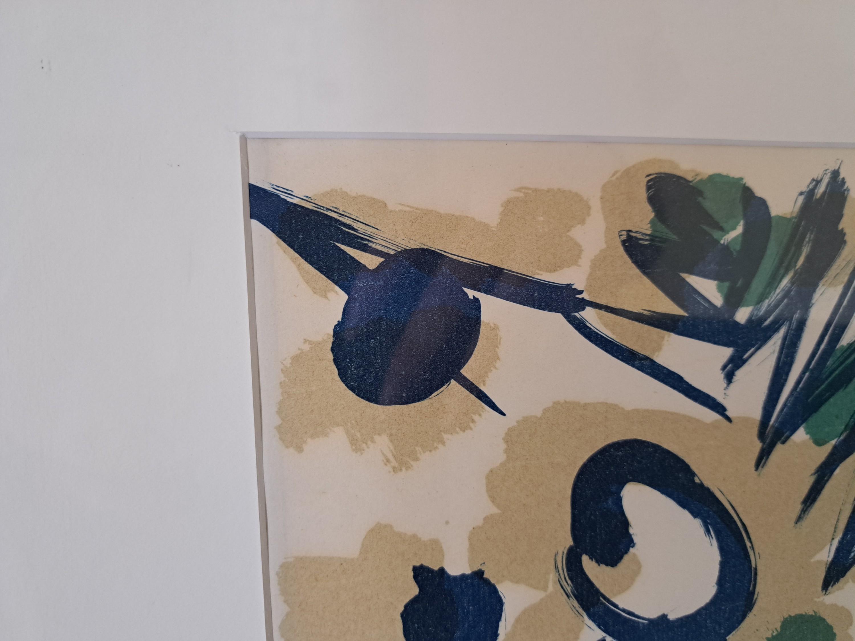 Detail d: Ernst Wilhelm Nay, 1902-1968, Algraphie 1953-2, Farblithographie, handsigniert und dat. 53, num. 9/40, ca. 48x61cm, PP, u.Gl., R. ca. 6+4x76cm