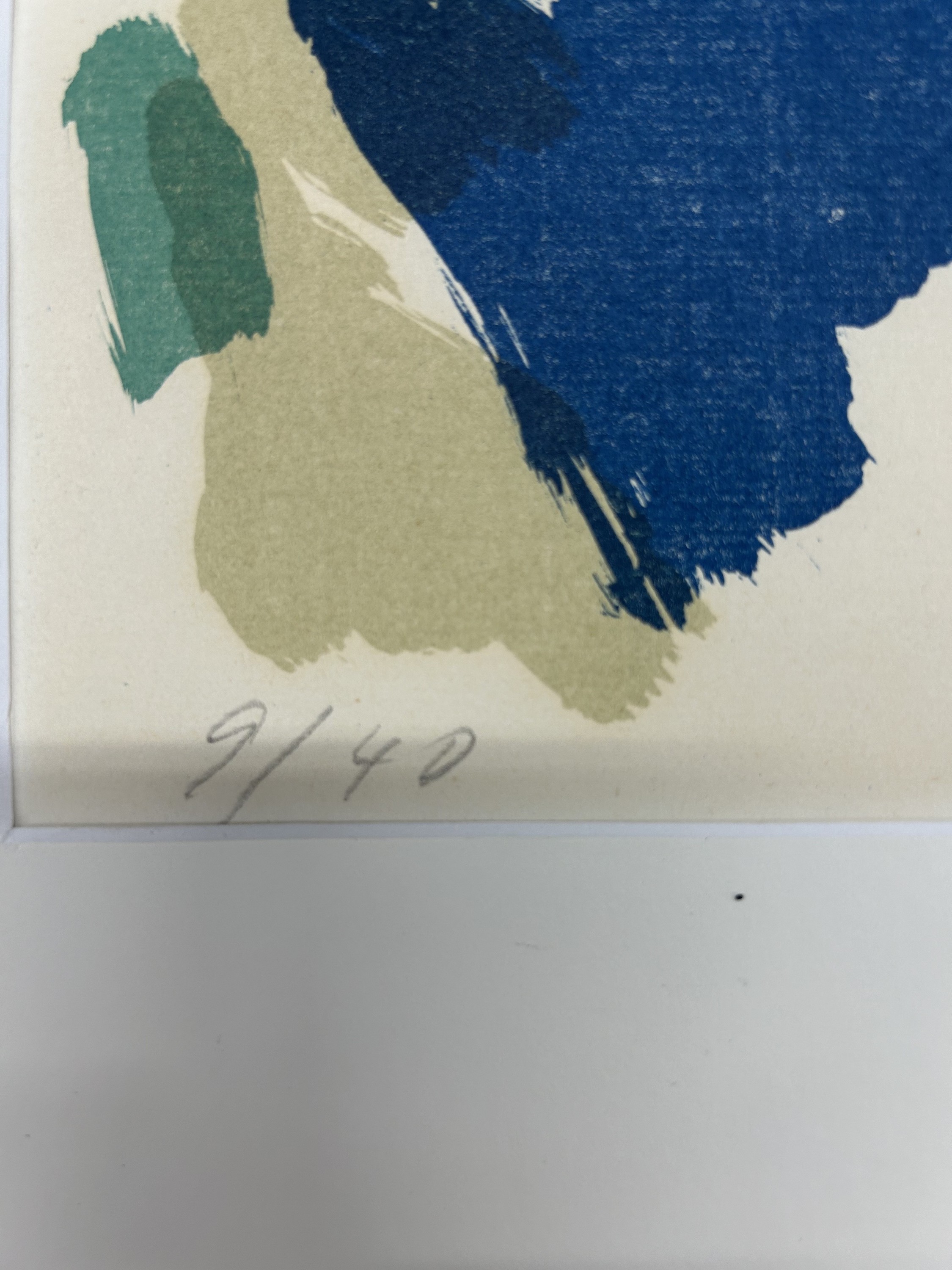 Detail k: Ernst Wilhelm Nay, 1902-1968, Algraphie 1953-2, Farblithographie, handsigniert und dat. 53, num. 9/40, ca. 48x61cm, PP, u.Gl., R. ca. 6+4x76cm