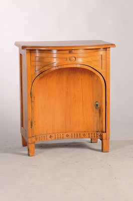 Image Console cabinet with a concave front, around 1900, pull-out writing board, concave door, ...