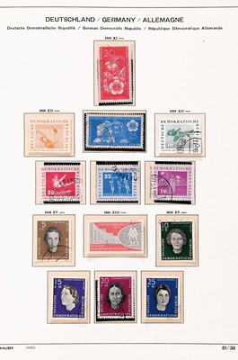 Image 3 stamp albums, GDR 1949 to 1990, canceled, album 1: 1949-65 complete except block 9B, ...