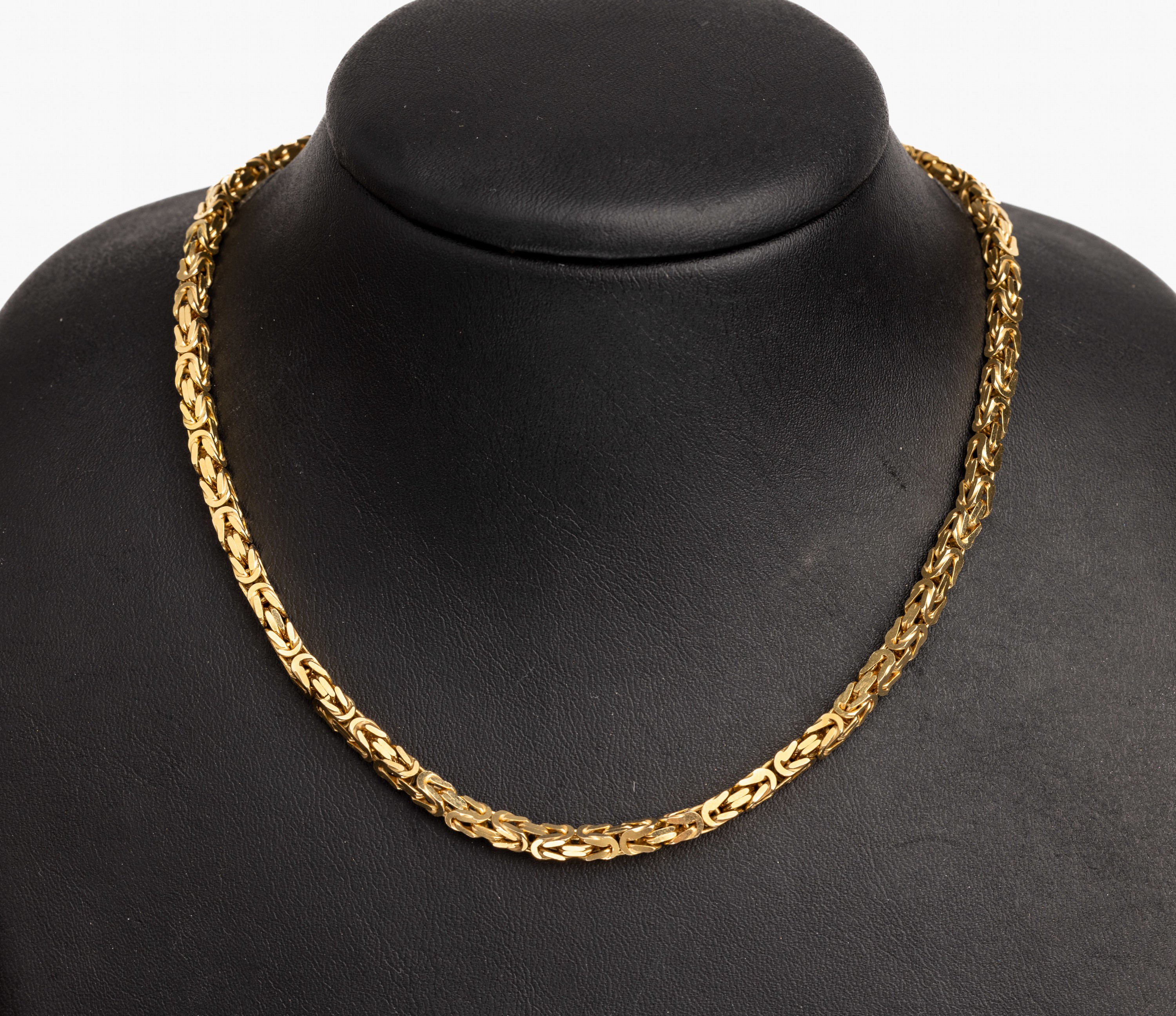 14 kt Gold Königskette, GG 585/000, total ca. 68.4 g, L. ca. 90 cm, Karabinerschließe