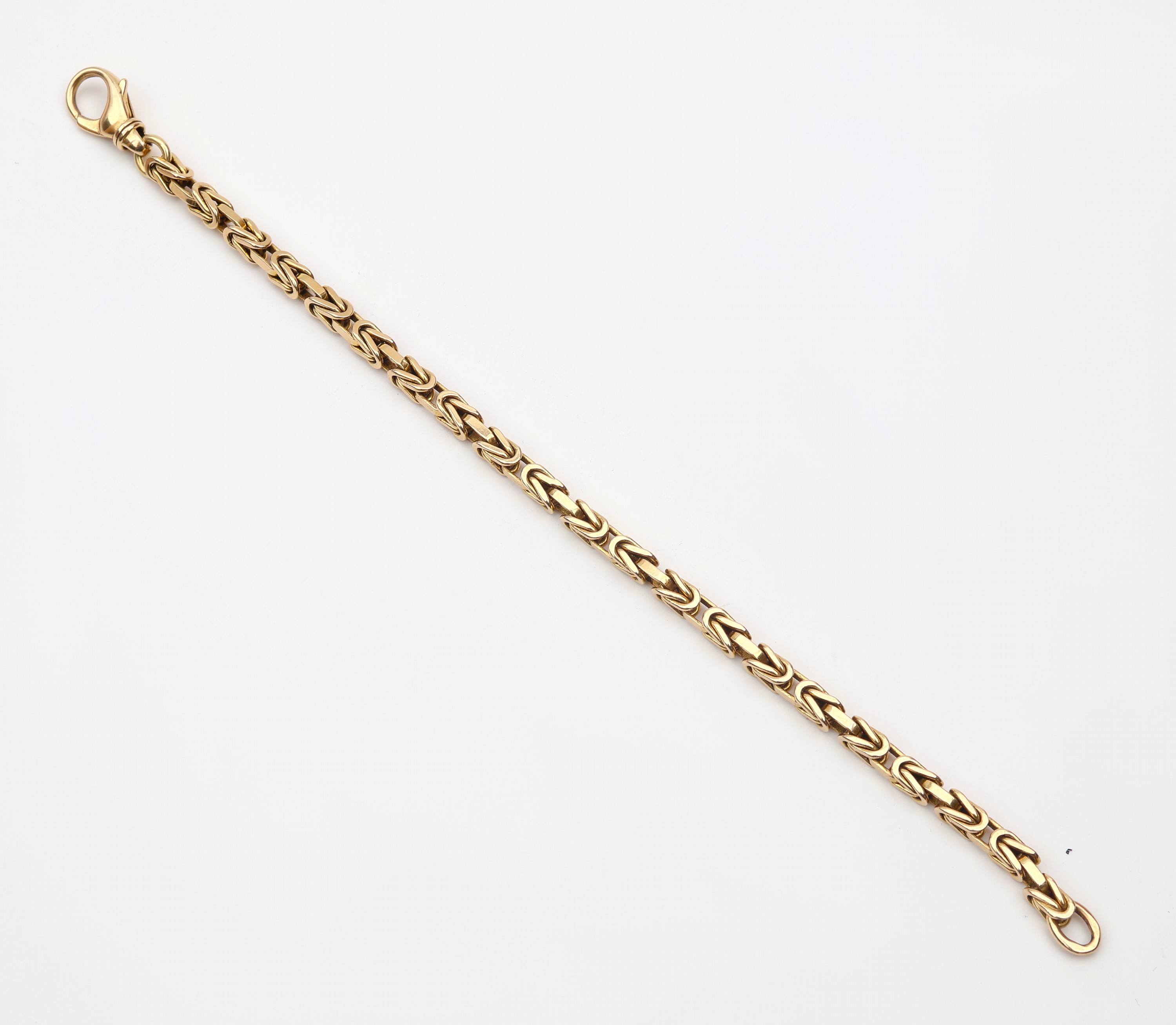 Detail c: 14 kt Gold Königsarmband, GG 585/000, total ca. 20.9 g, L. ca. 20 cm, Karabiner- schließe