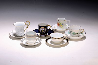 Image 11 mocha cups with saucers, around the beginning to the second half of the 20th century, ...