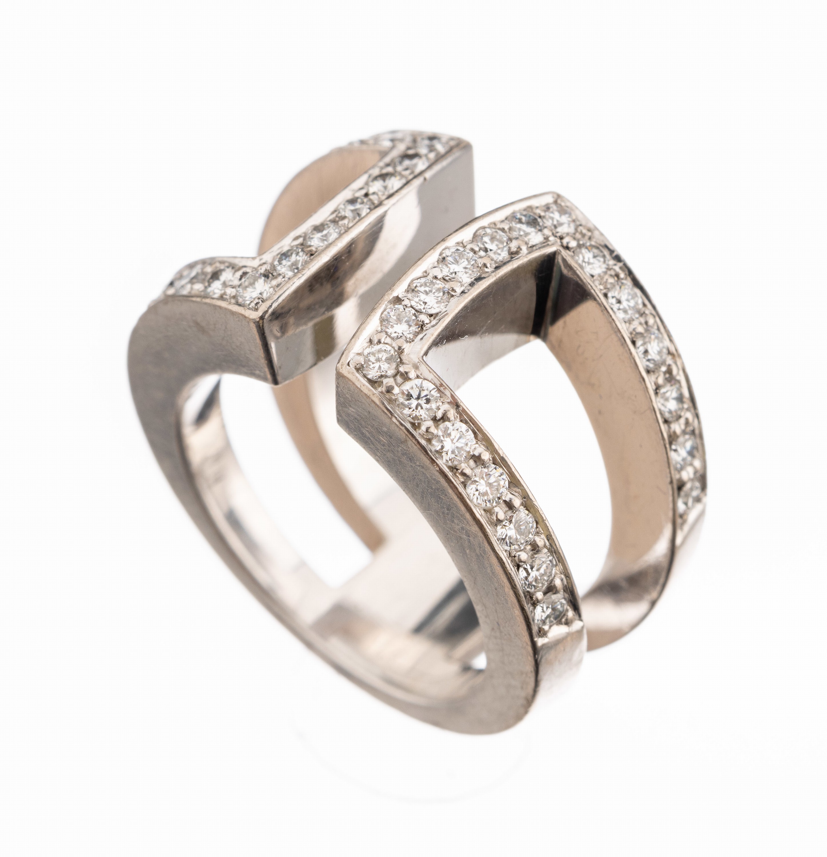 18 kt Gold Brillant-Ring, WG 750/000, besetzt mit Brillanten zus. ca. 1.20 ct Weiß/si, RW 53, ca. 20.6 g