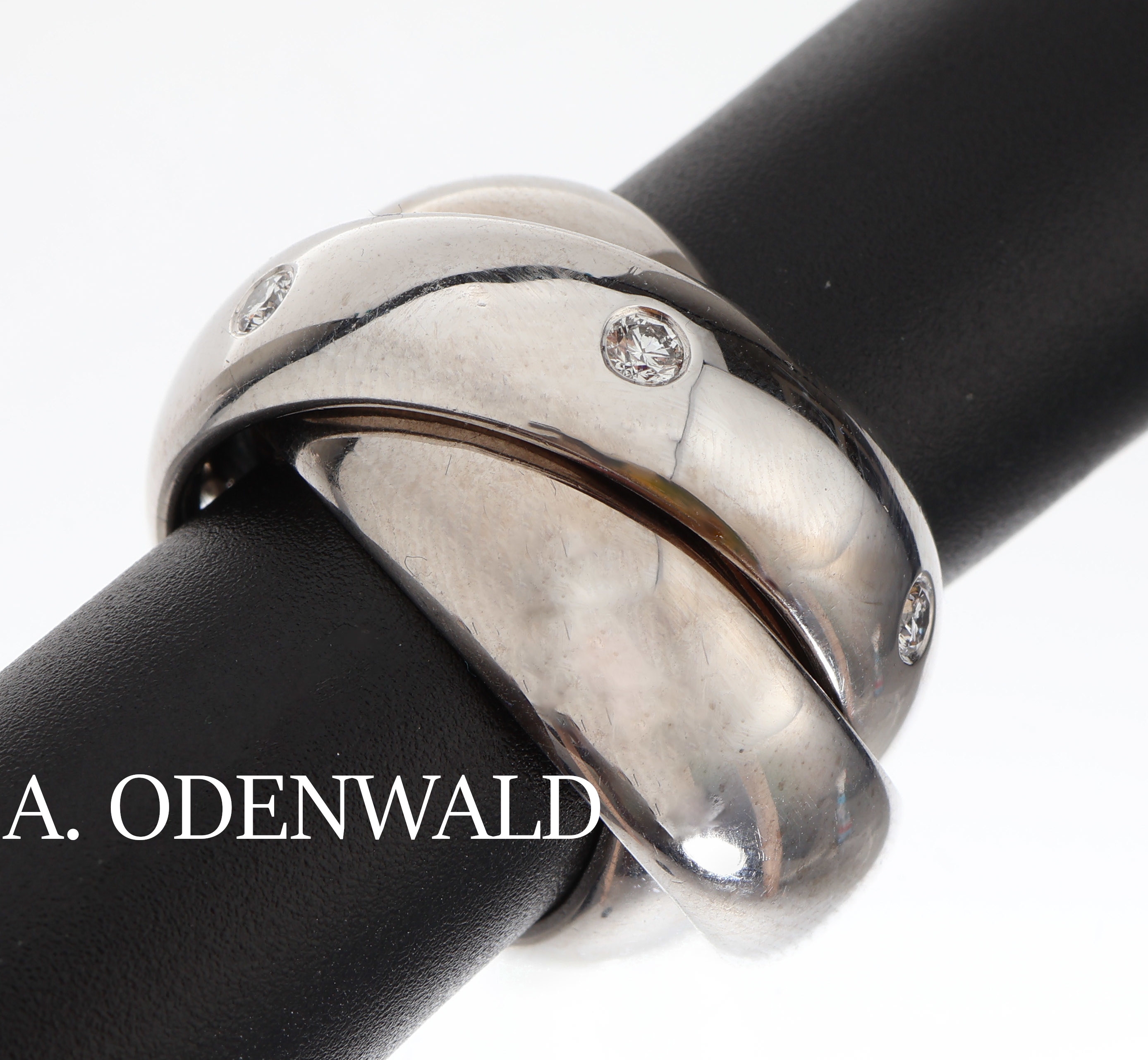 18 kt Gold ODENWALD Brillant-Ring, WG 750/000, 3-tlg., 6 Brillanten zus. ca. 0.39 ct(grav.) Weiß/si, ca. 39.3 g, RW 56
