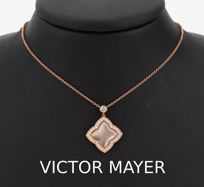 Image 18 kt gold brilliant-necklace , YG 750/000, manufacturer's brand VICTOR MAYER, ...