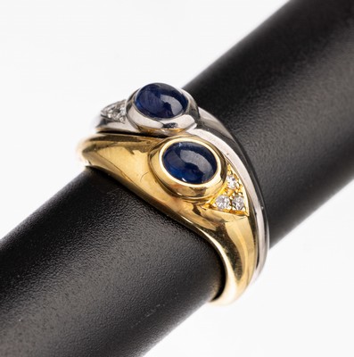 Image 26794948 - 18 kt gold ring with sapphires and brilliants