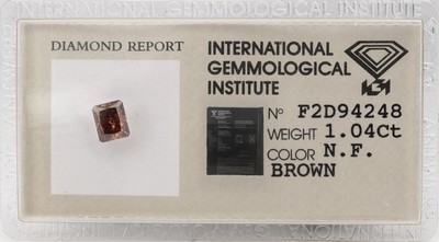 Image Loose diamond 1.04 ct Natural Fancy Brown, sealed, IGI Valuation Price: 1400, - EUR