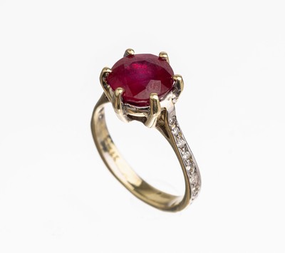 Image 26795058 - 14 kt gold ruby brilliant ring