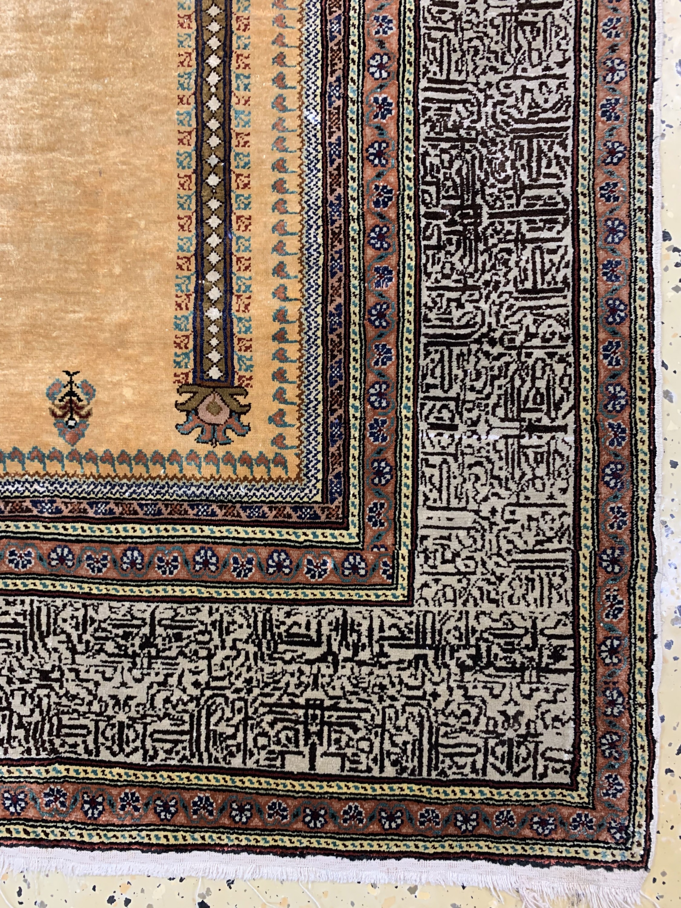 Detail b: Kayseri Seide fein, Türkei, Anfang 20.Jhd, reine Naturseide, ca. 133 x 90 cm, EHZ: 2