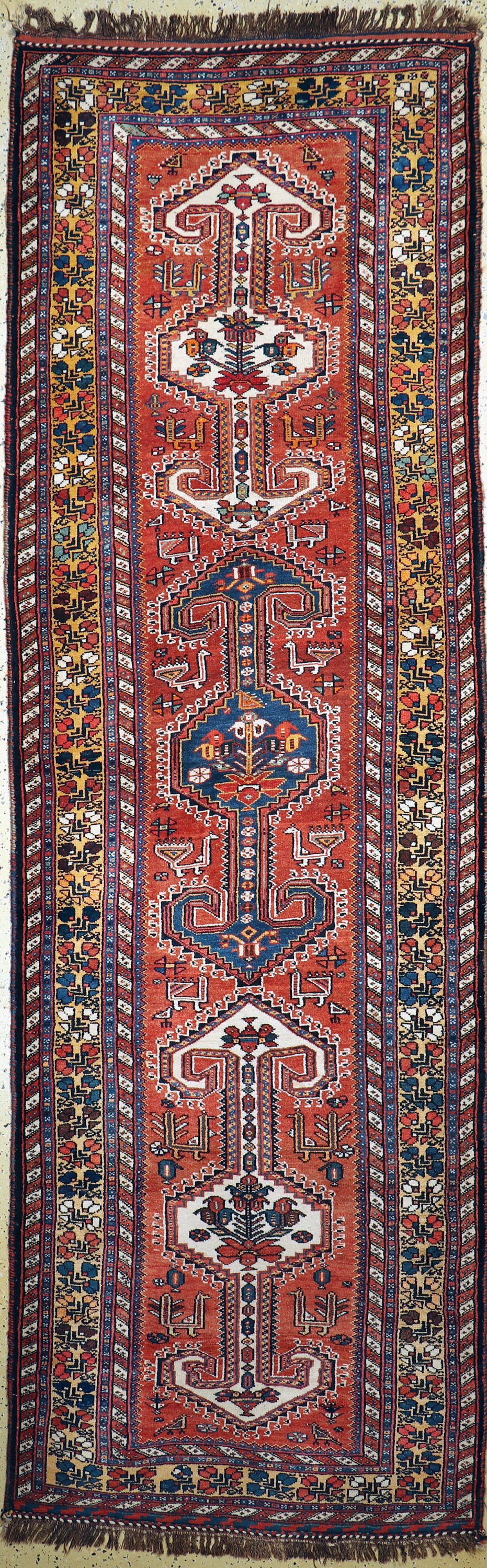 Ghaschgai alt, Persien, Anfang 20.Jhd, Wolle auf Wolle, ca. 350 x 110 cm, EHZ: 2