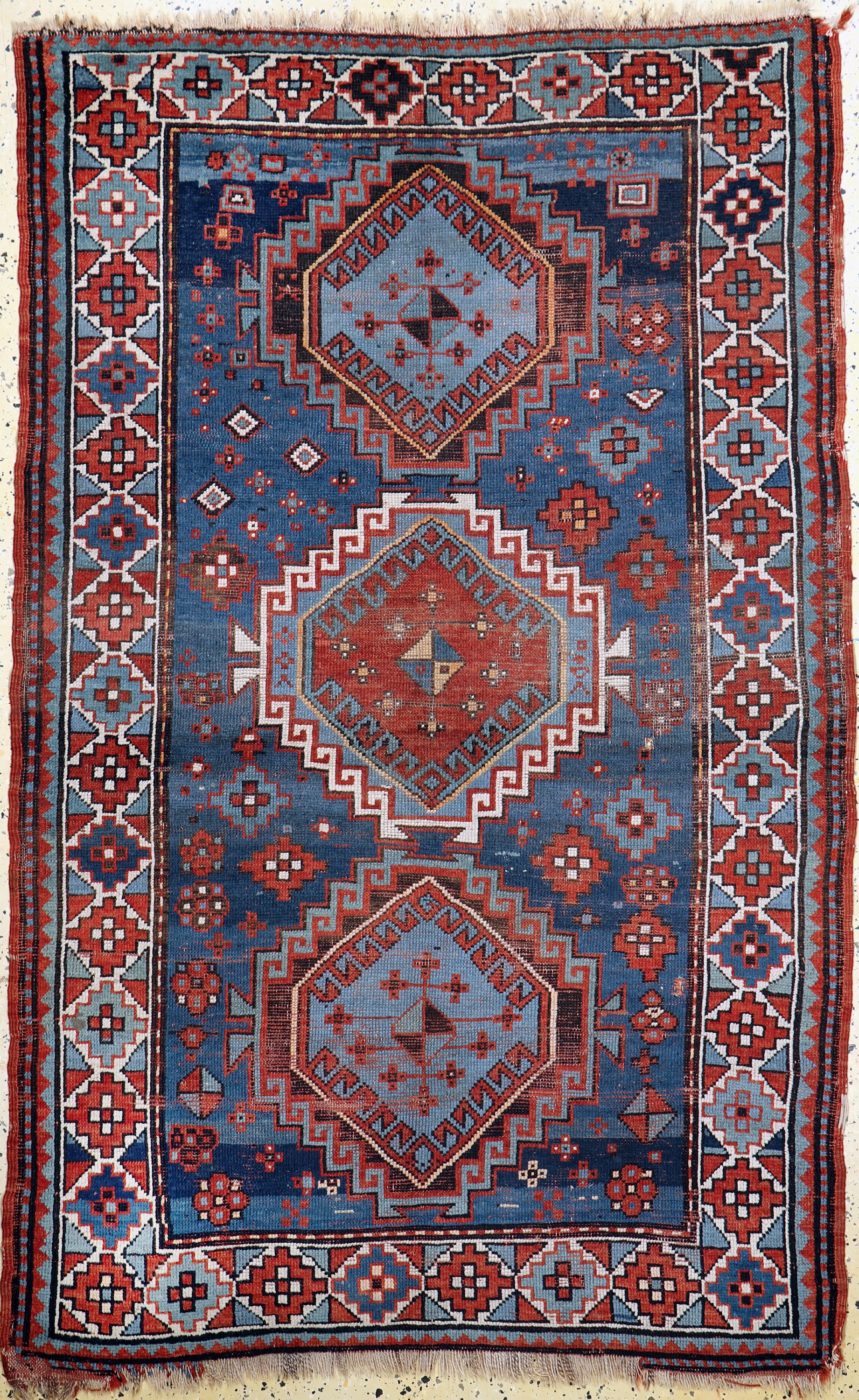 Antiker Kazak, Kaukasus, 19.Jhd, Wolle auf Wolle, ca. 190 x 120 cm, EHZ: 3-4