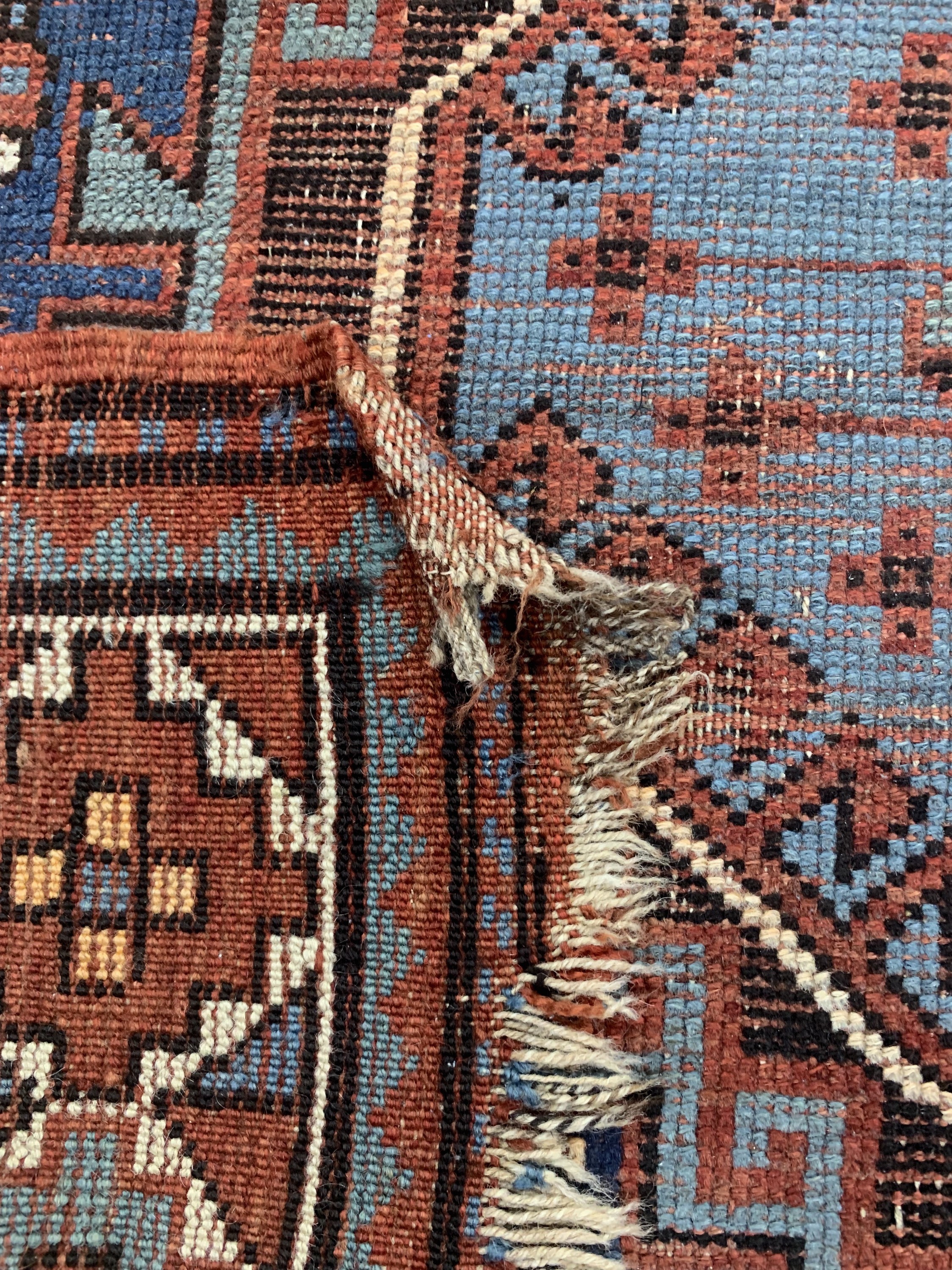 Detail e: Antiker Kazak, Kaukasus, 19.Jhd, Wolle auf Wolle, ca. 190 x 120 cm, EHZ: 3-4