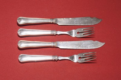 Image Fish cutlery made of silver, Denmark, Jens Sigsgaard, 1946, 8 fish knives and 8 forks, ...