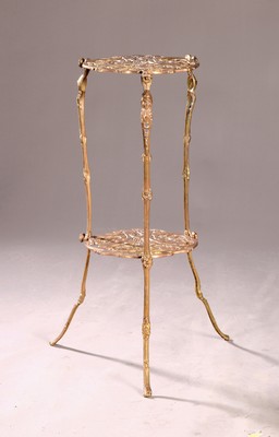 Image Small side table/flower table, Art Nouveau around 1900, cast brass, floral decor, ...