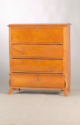 Image Writing chest of drawers, Central German, around 1835/40, russet veneer, three drawers ...