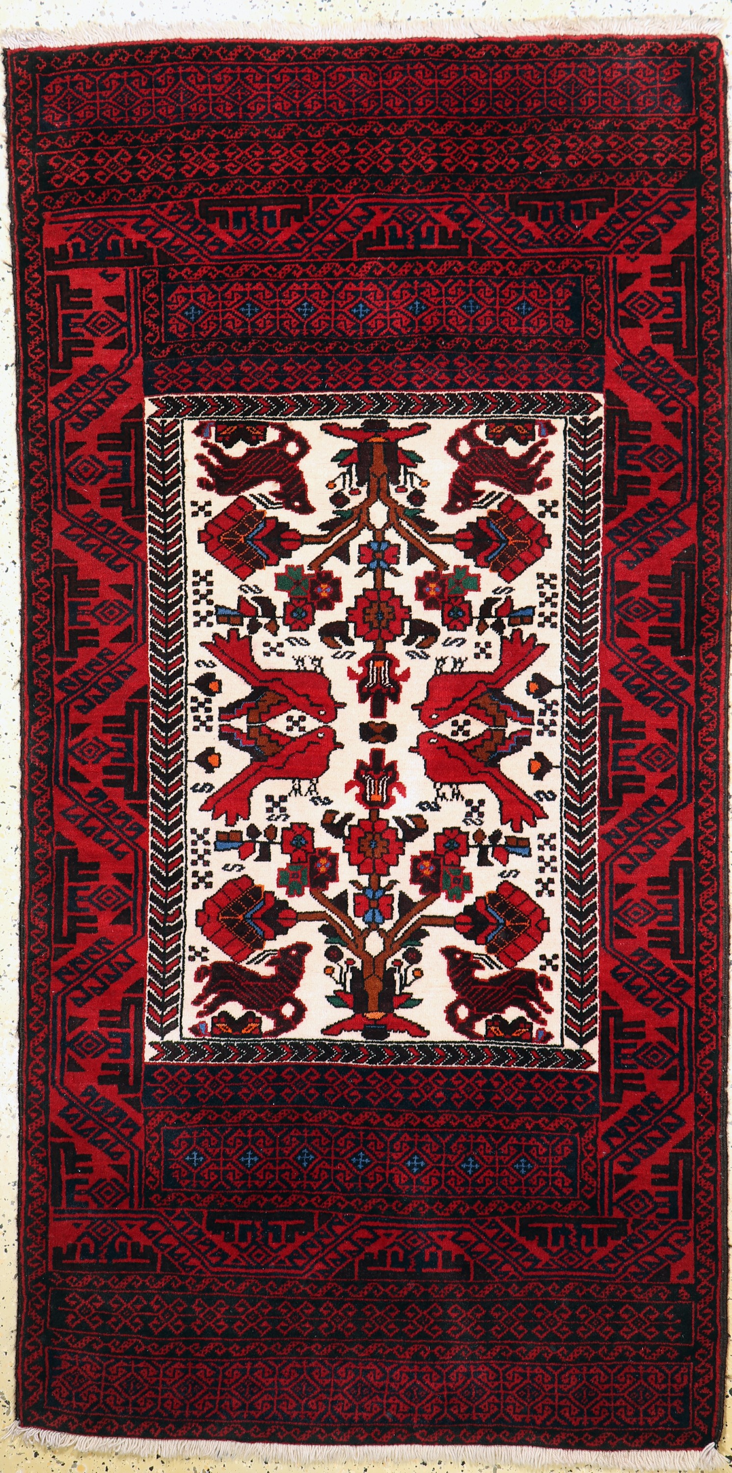 Belutsch, Persien, Mitte 20.Jhd, Wolle auf Wolle, ca. 205 x 105 cm, EHZ: 1-2