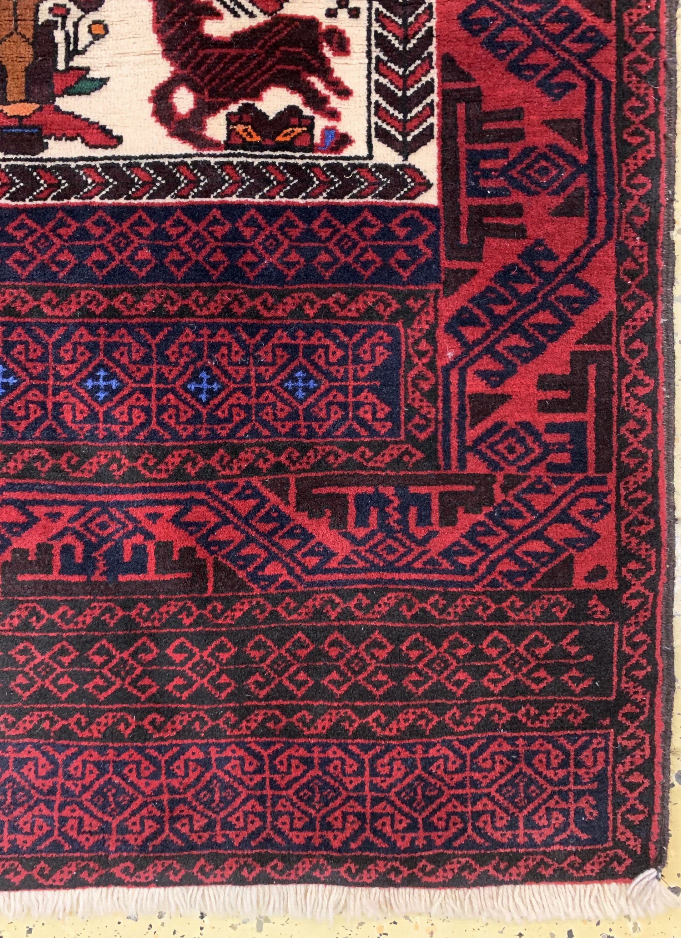 Detail a: Belutsch, Persien, Mitte 20.Jhd, Wolle auf Wolle, ca. 205 x 105 cm, EHZ: 1-2
