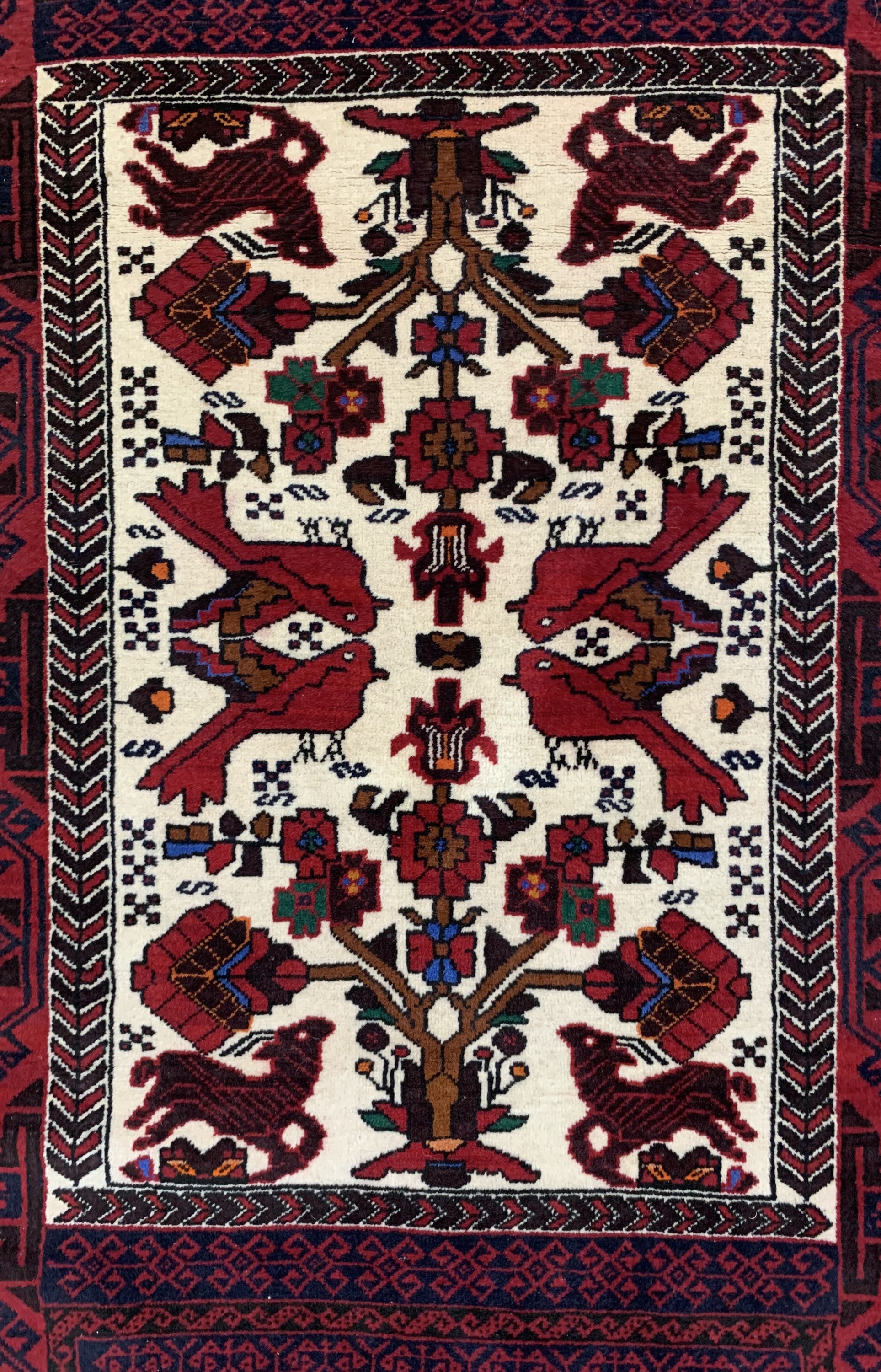 Detail b: Belutsch, Persien, Mitte 20.Jhd, Wolle auf Wolle, ca. 205 x 105 cm, EHZ: 1-2