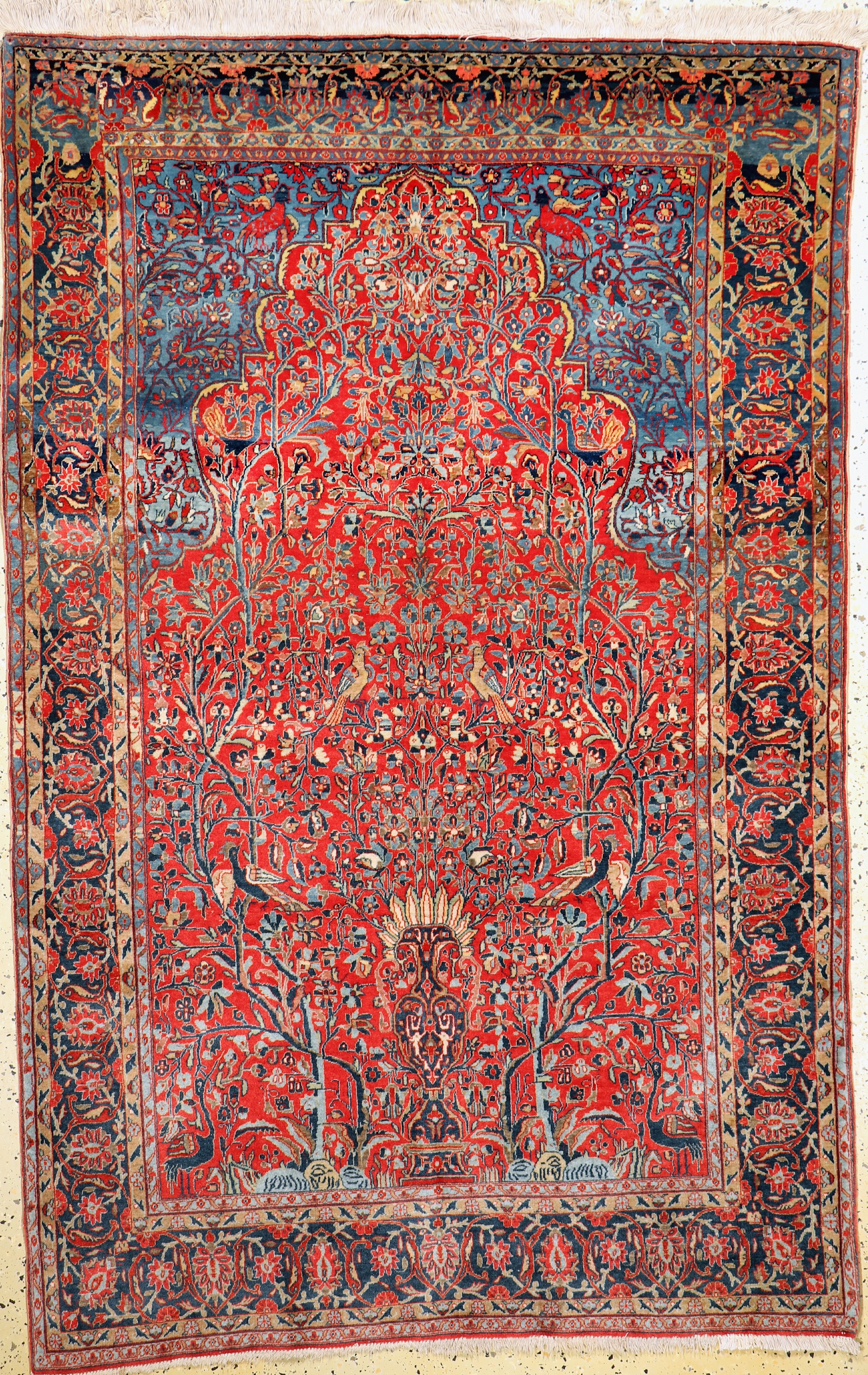 Manchester Keschan fein, Persien, um 1900, Manchester-Korkwolle, ca. 207 x 129 cm, gereinigt, EHZ: 2, (Fransen erneurt)