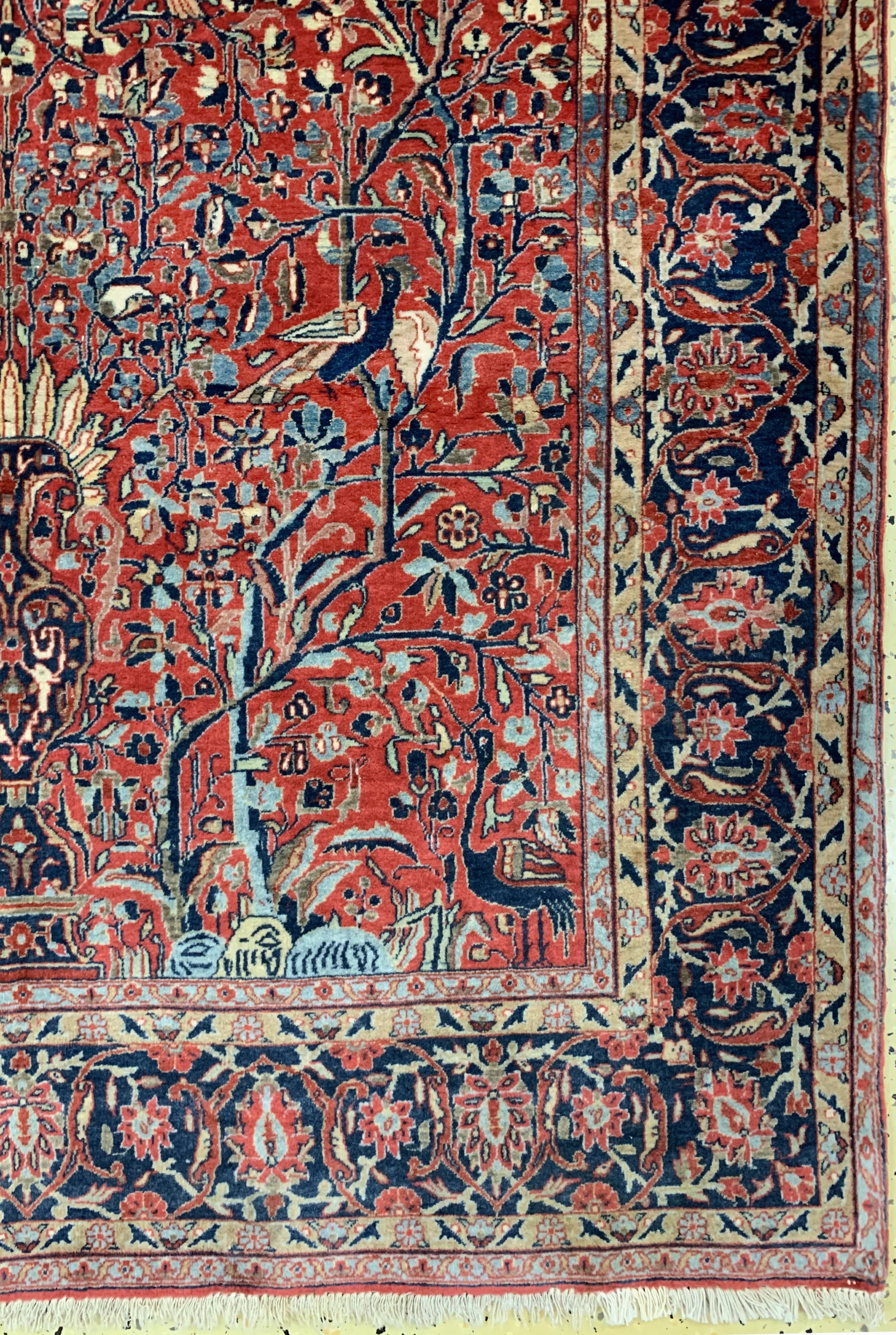 Detail a: Manchester Keschan fein, Persien, um 1900, Manchester-Korkwolle, ca. 207 x 129 cm, gereinigt, EHZ: 2, (Fransen erneurt)